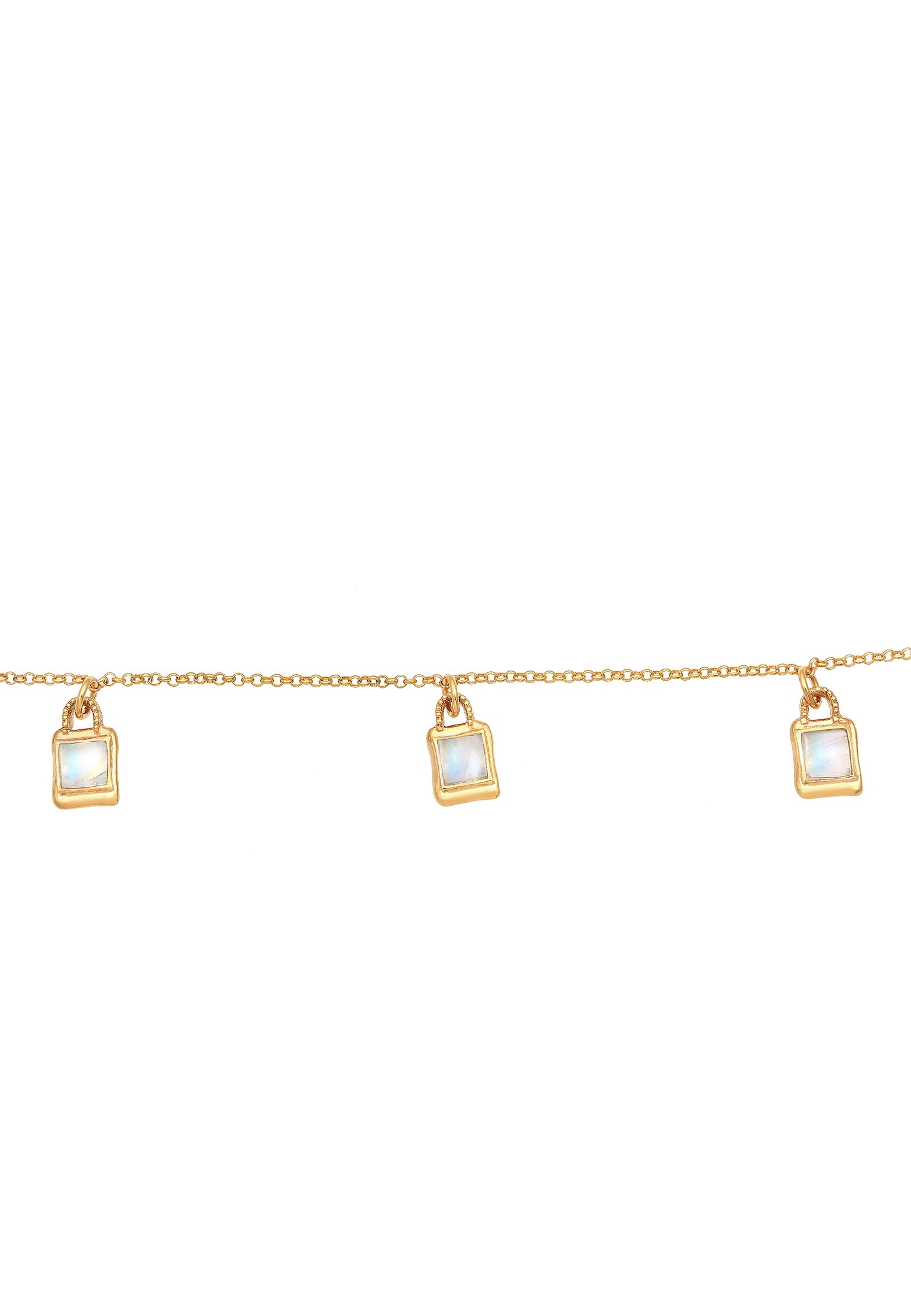 Elli Premium Collier »Choker Mondstein Antik Vintage Look 925 Silber«