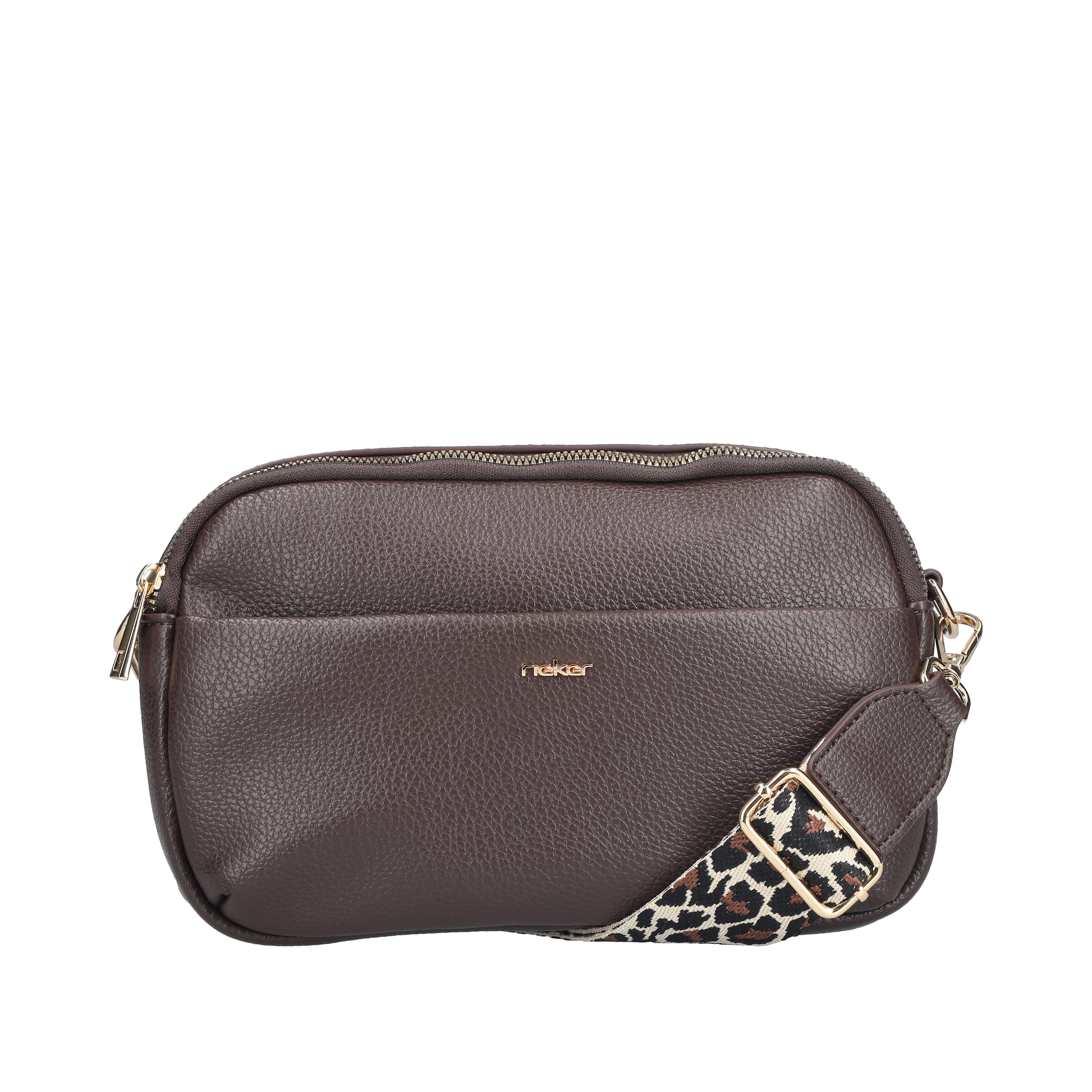 Rieker Umhängetasche Damen Schultertasche, Handtasche mit zwei Reißverschlüssen