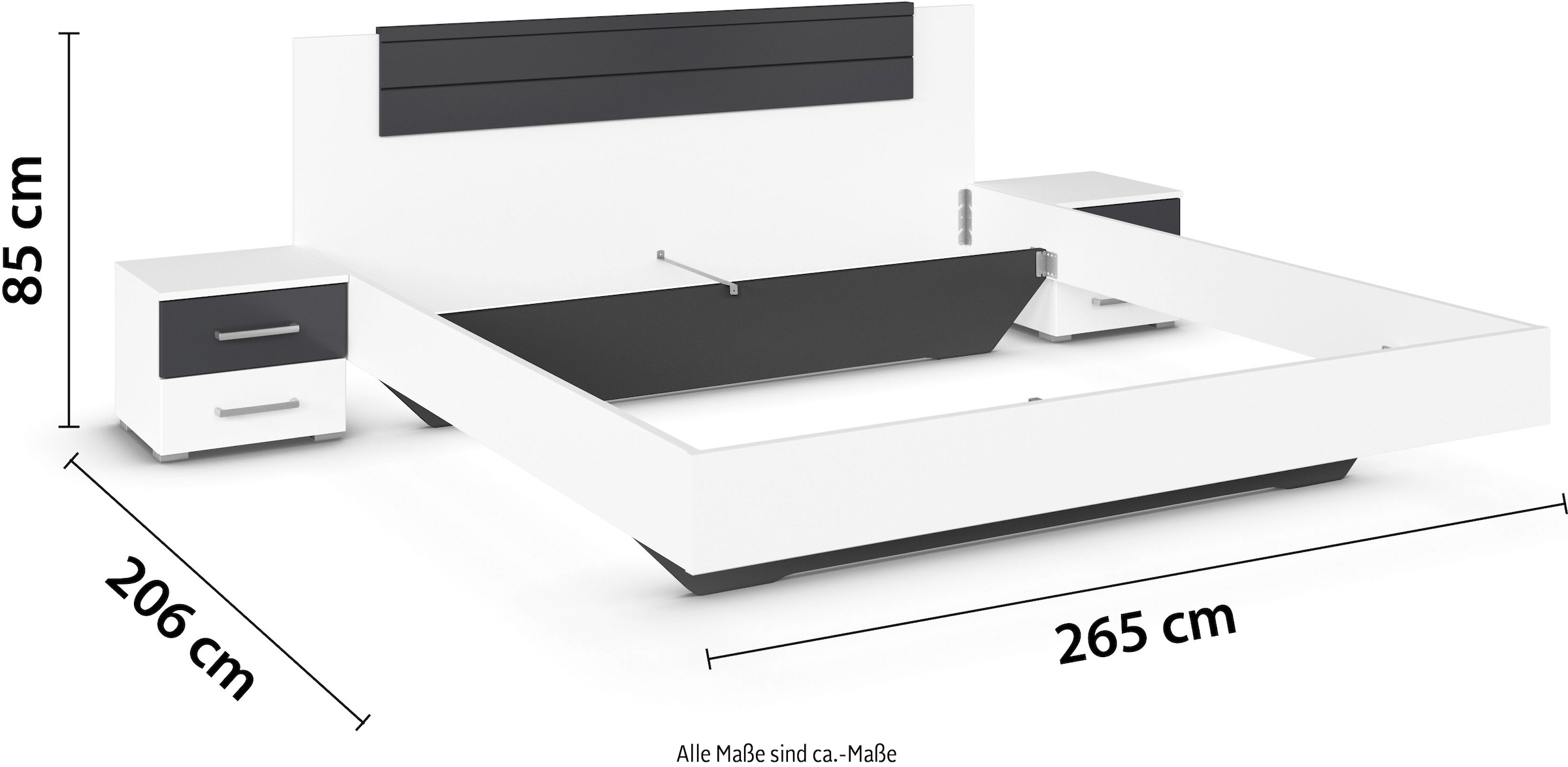 rauch Schlafzimmer-Set »Komplettschlafzimmer Schlafzimmer BARCELONA mit Schrank Breite 226 cm,«, (Set, 4 tlg.), Bett 160 oder 180 cm und 2 Nachttischen MADE IN GERMANY