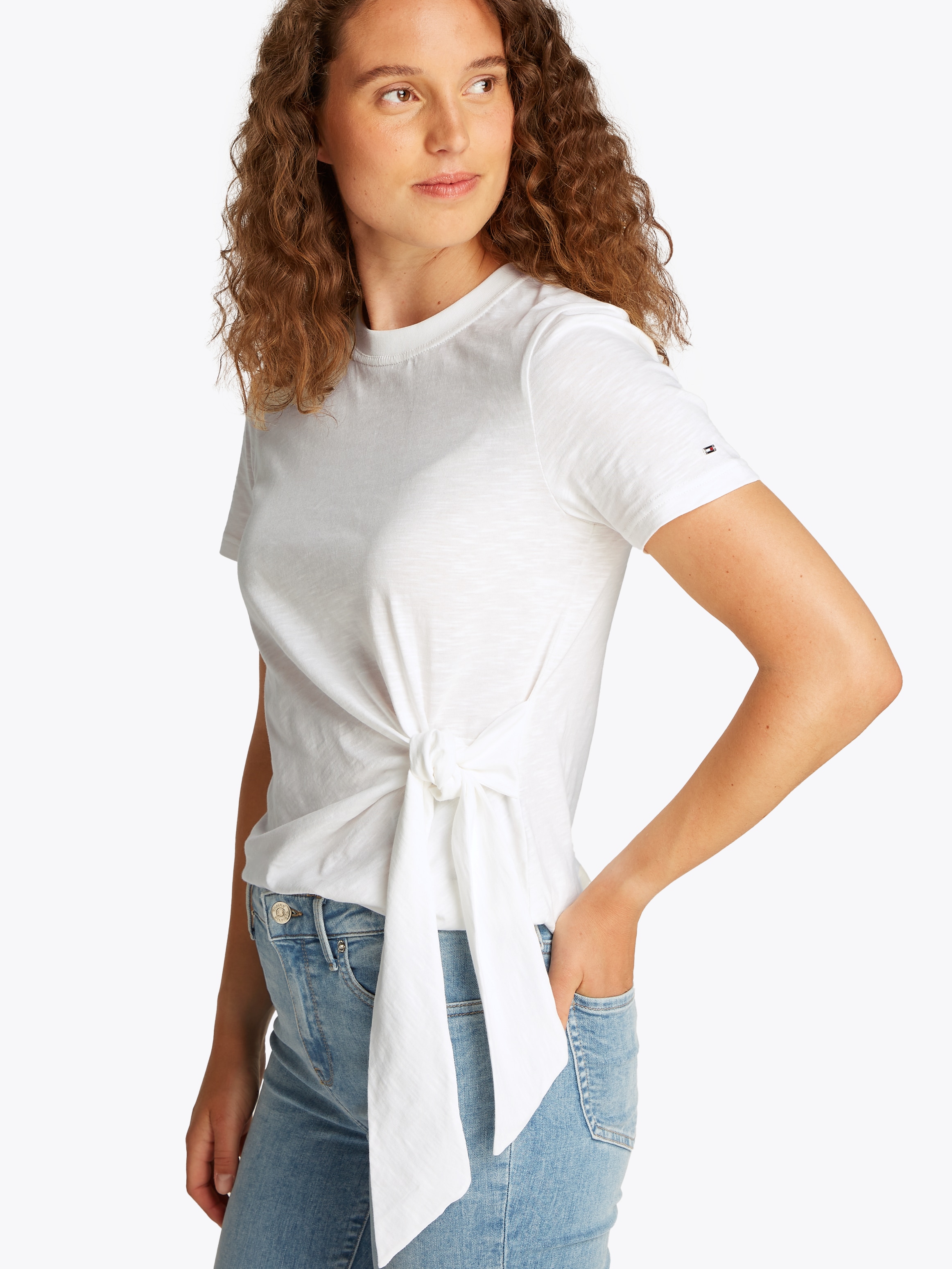 Tommy Hilfiger T-Shirt »KNOT BOAT-NK SS TEE«, in asymmetrischer Form
