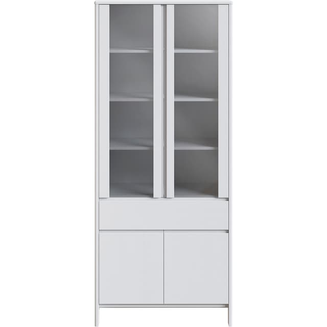 Home affaire Vitrine »Luven«, Höhe 192 cm, Massivholz, 4 Türen und 1  Schublade bestellen | BAUR