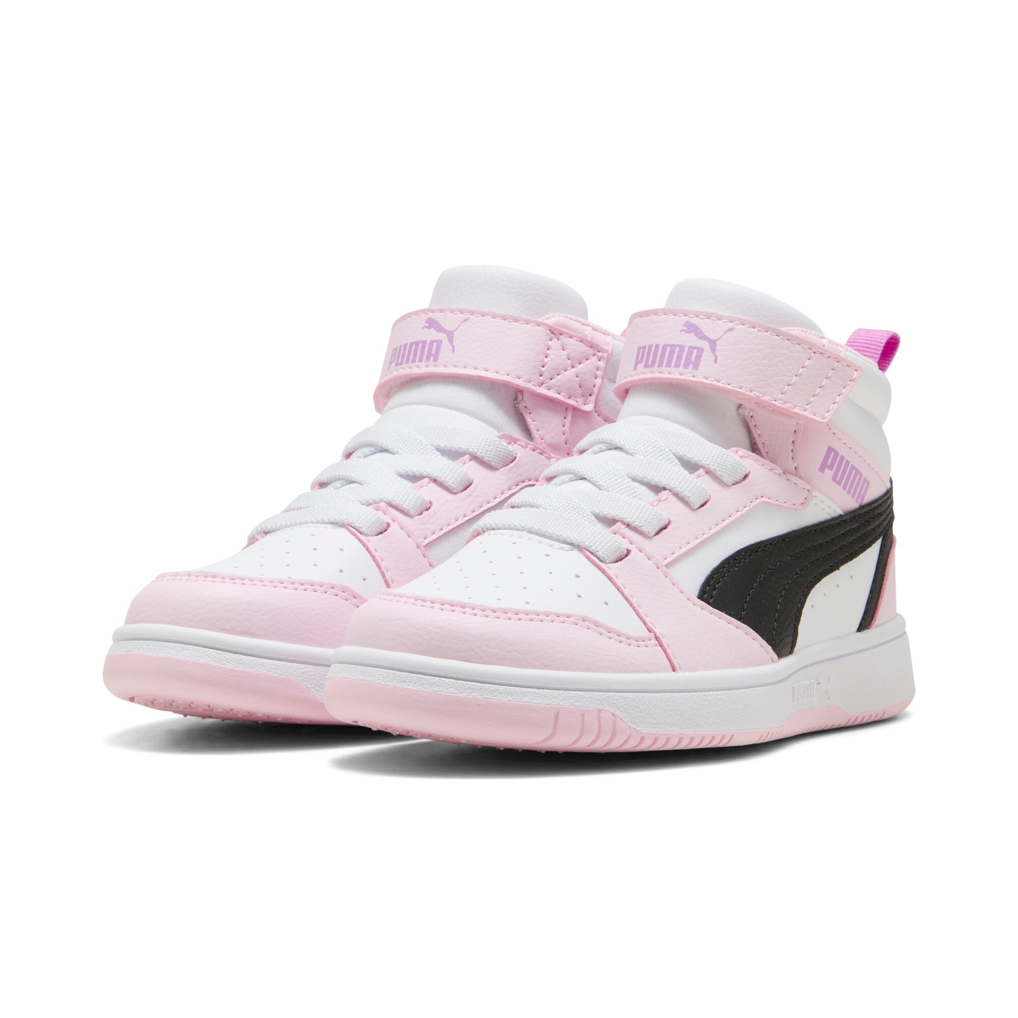 PUMA "REBOUND V6 MID AC+ PS" mit leicht profilierter Gummilaufsohle, mit Klettverschluss