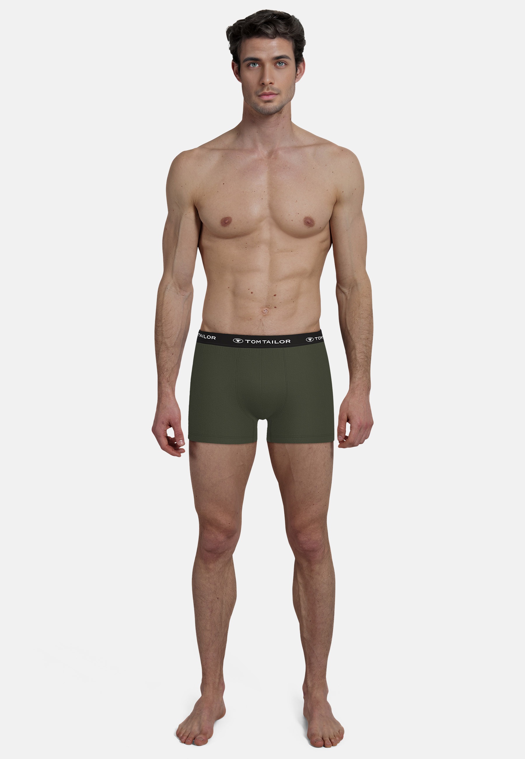 Thumbnail - TOM TAILOR Boxershorts "Buffer" 3er Pack, weich, bequem, basic, eng, Logobund, Baumwollmix