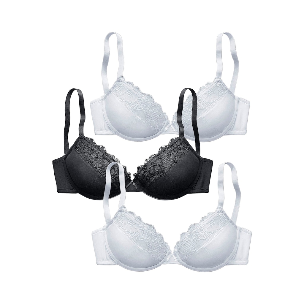 petite fleur Push-up-BH, (Packung, 3 Stück)