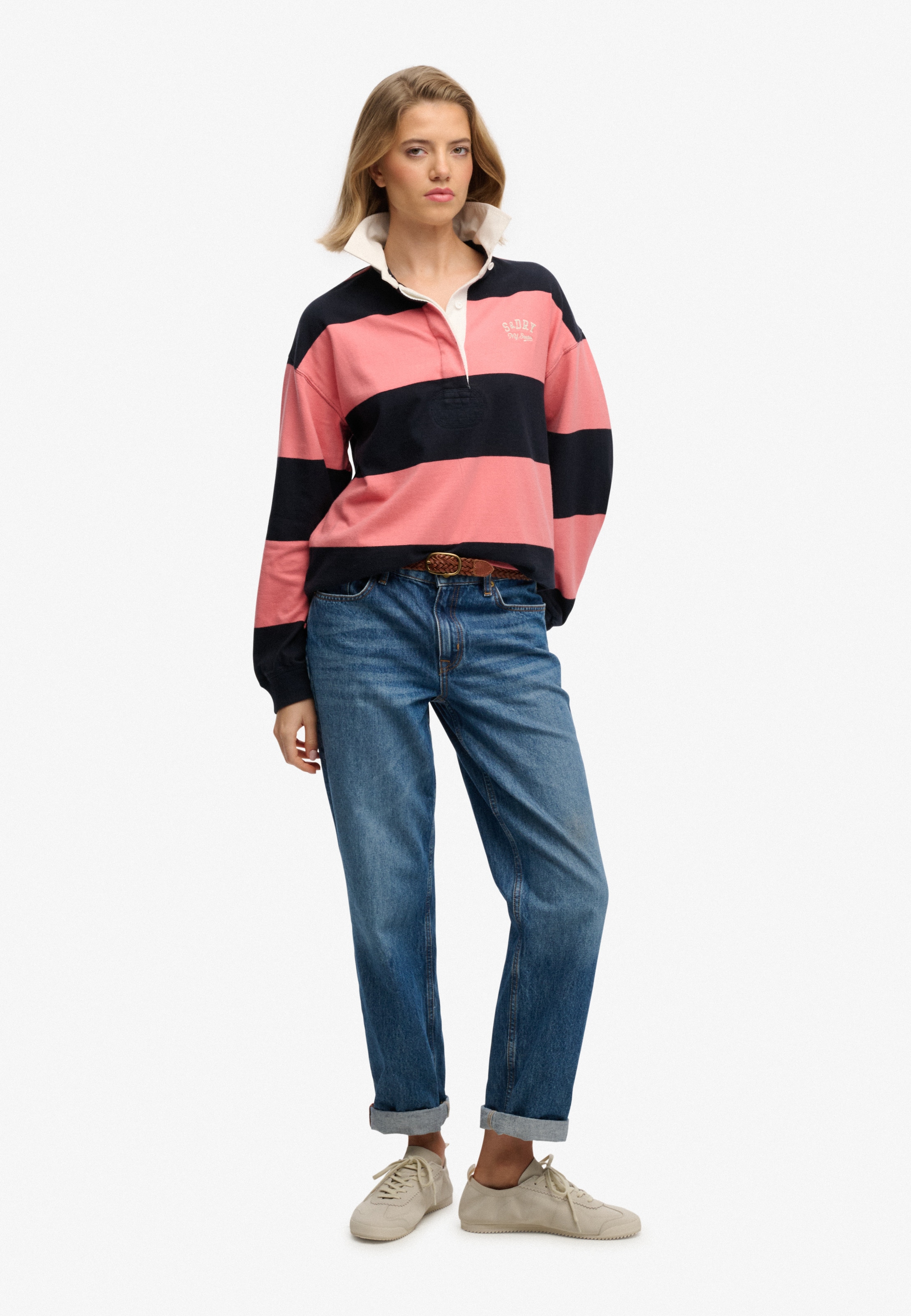 Superdry Langarm-Poloshirt »HERITAGE STRIPE RUGBY TOP«