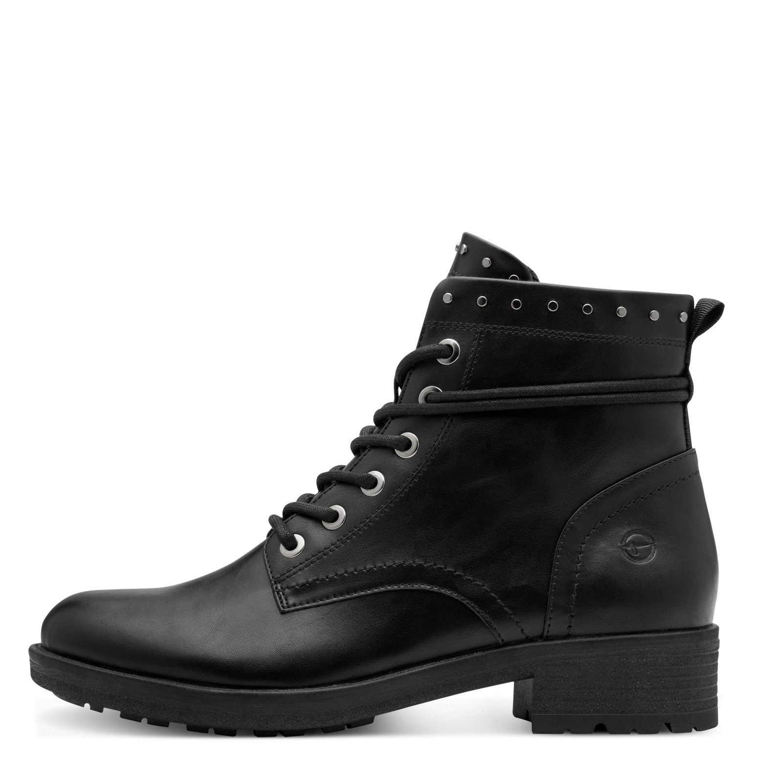 Tamaris Schnürstiefelette, Blockabsatz, Schnürboots mit Nieten am Schaftrand besetzt