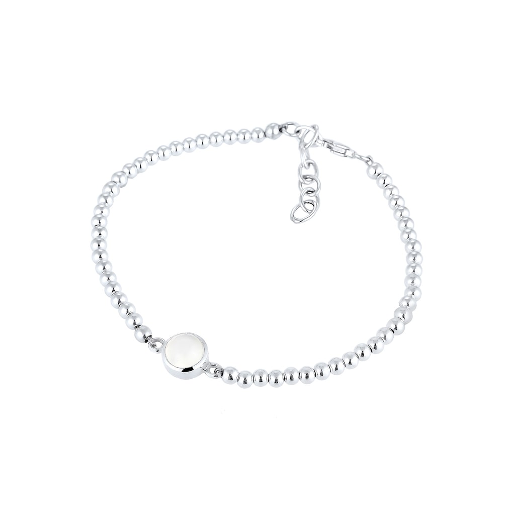 Elli Armband »Mondstein Kugel Rund 925 Sterling Silber«