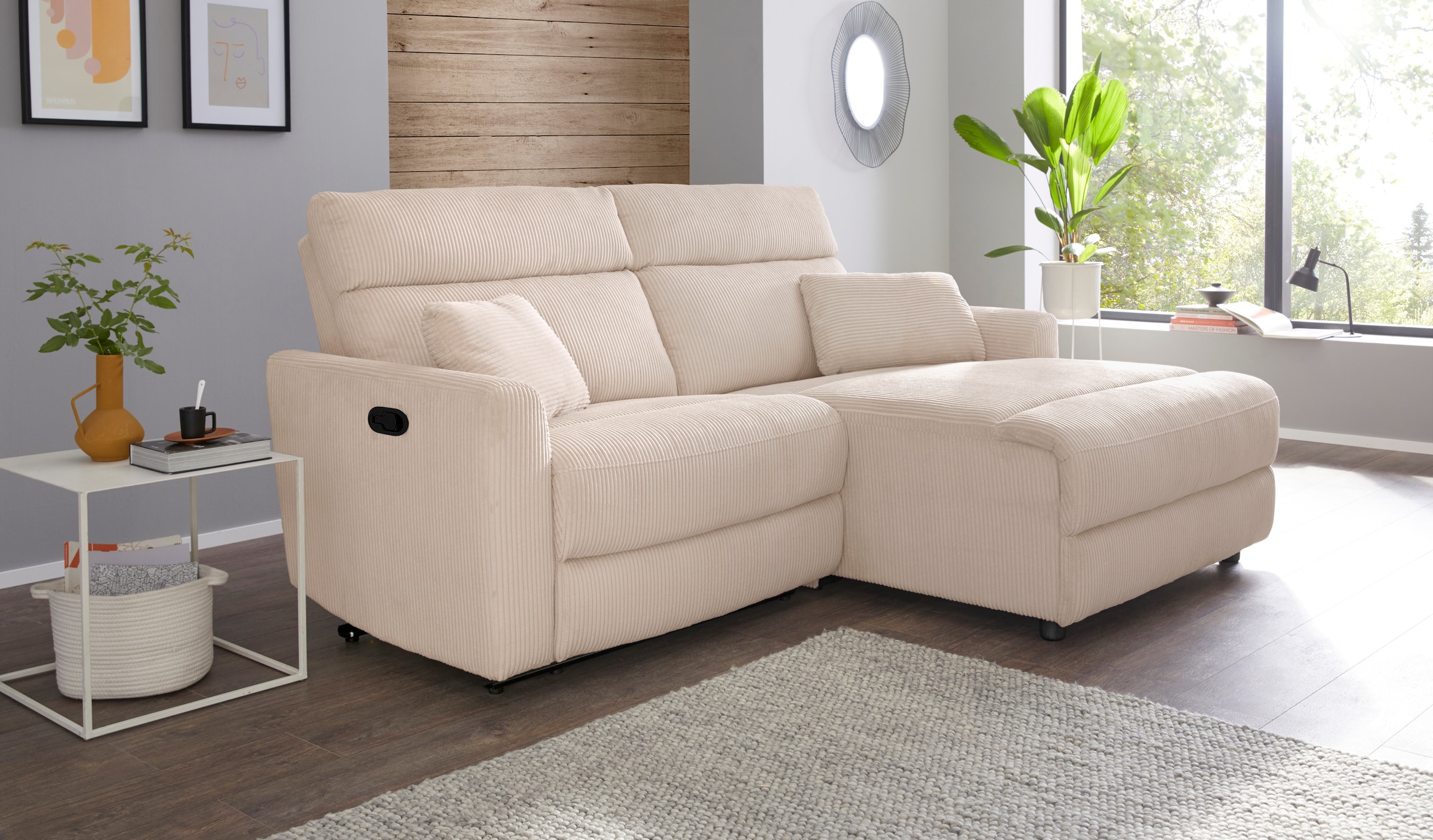 OTTO home Ecksofa »JENNA L-Form,  209cm - OTTO. Verlässliche Qualität.« manuelle o. elektrische Relaxfunktion, USB A/C, weicher Sitz, Cord.