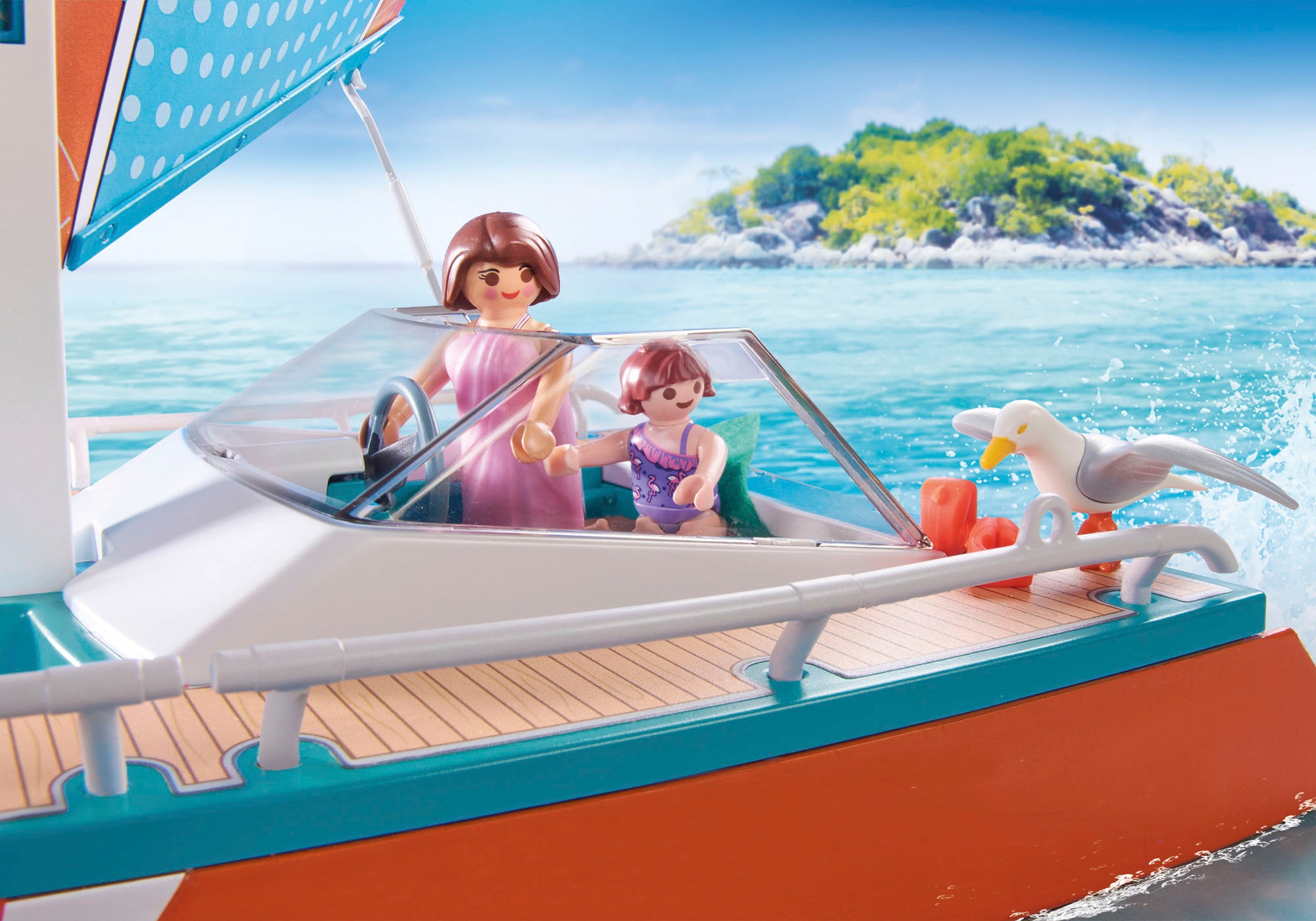 Playmobil® Konstruktions-Spielset »Katamaran (71043), Family Fun«, (53 St.), Made in Europe