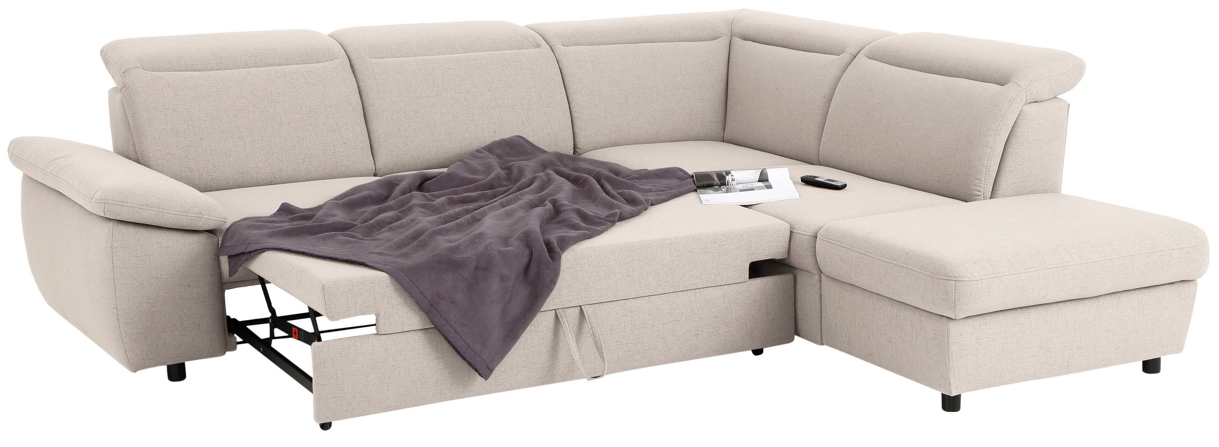 Home affaire Ecksofa »Mauritius L-Form«, mit Ottomane, mit Kopfteil- und Armlehnverstellung