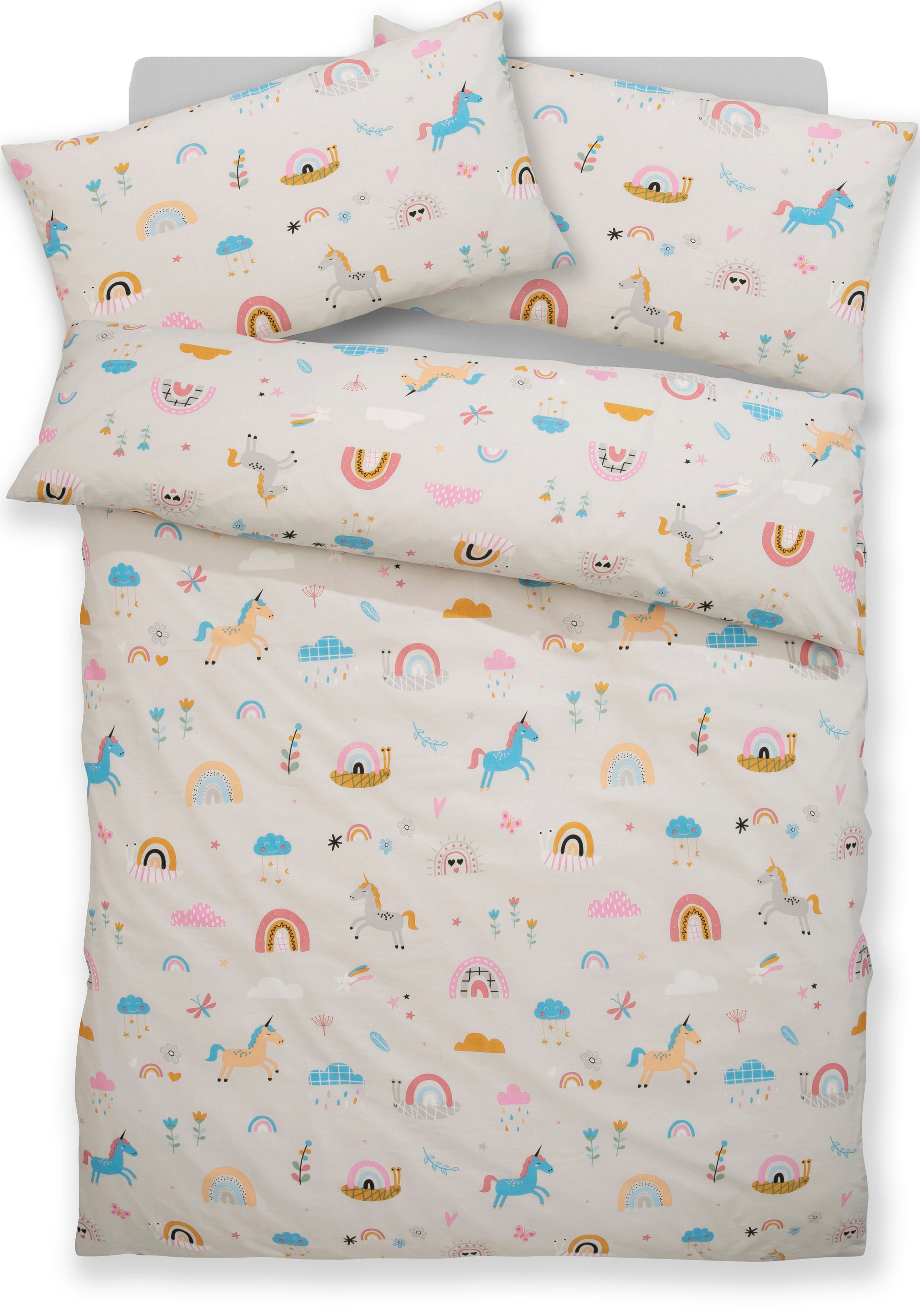 Lüttenhütt Kinderbettwäsche "CUDDLEE" 2 tlg. in vielen Designs: Dino,Einhor günstig online kaufen