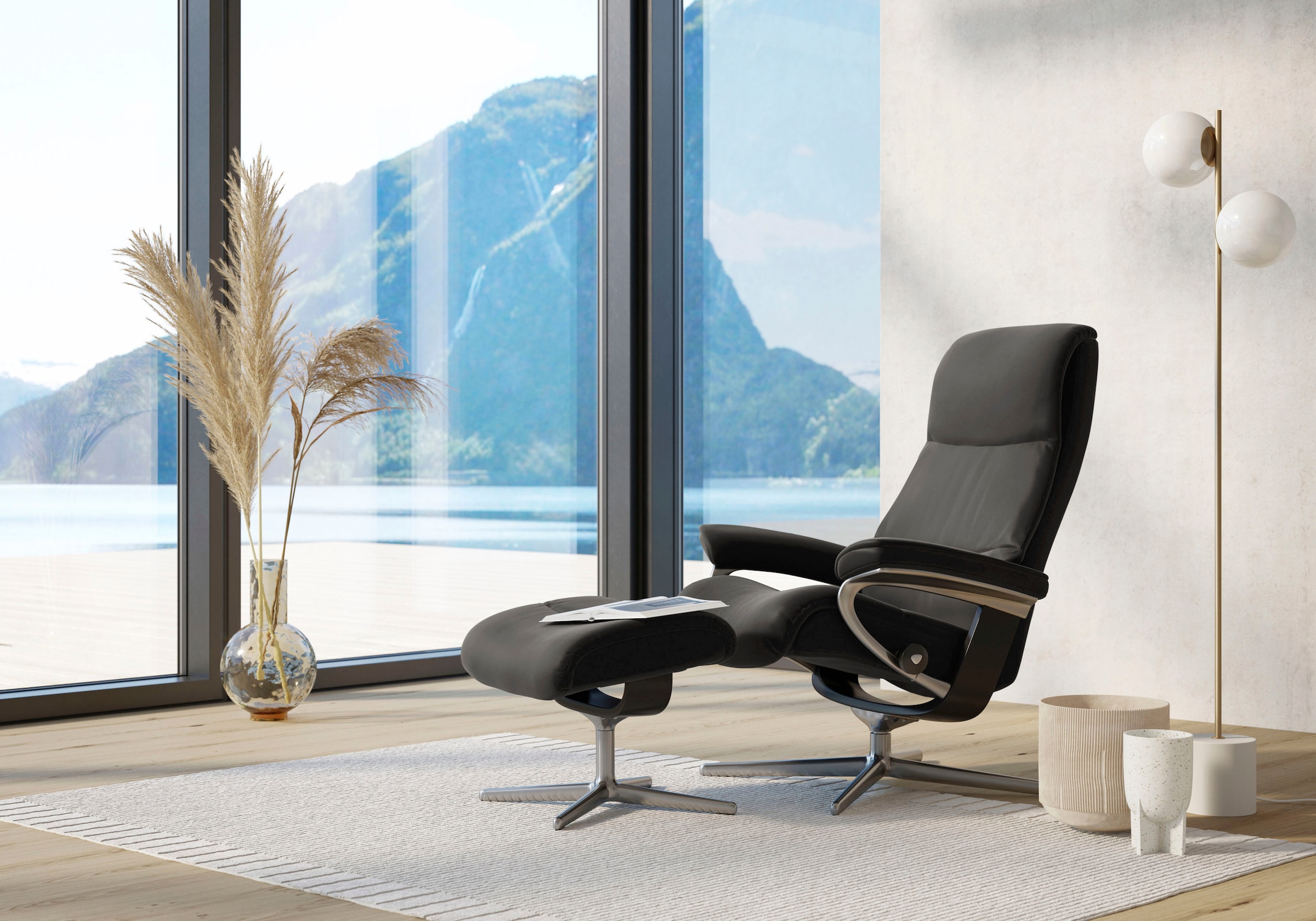 Stressless "View" mit Cross Base, Größe S, M & L, Holzakzent Schwarz günstig online kaufen
