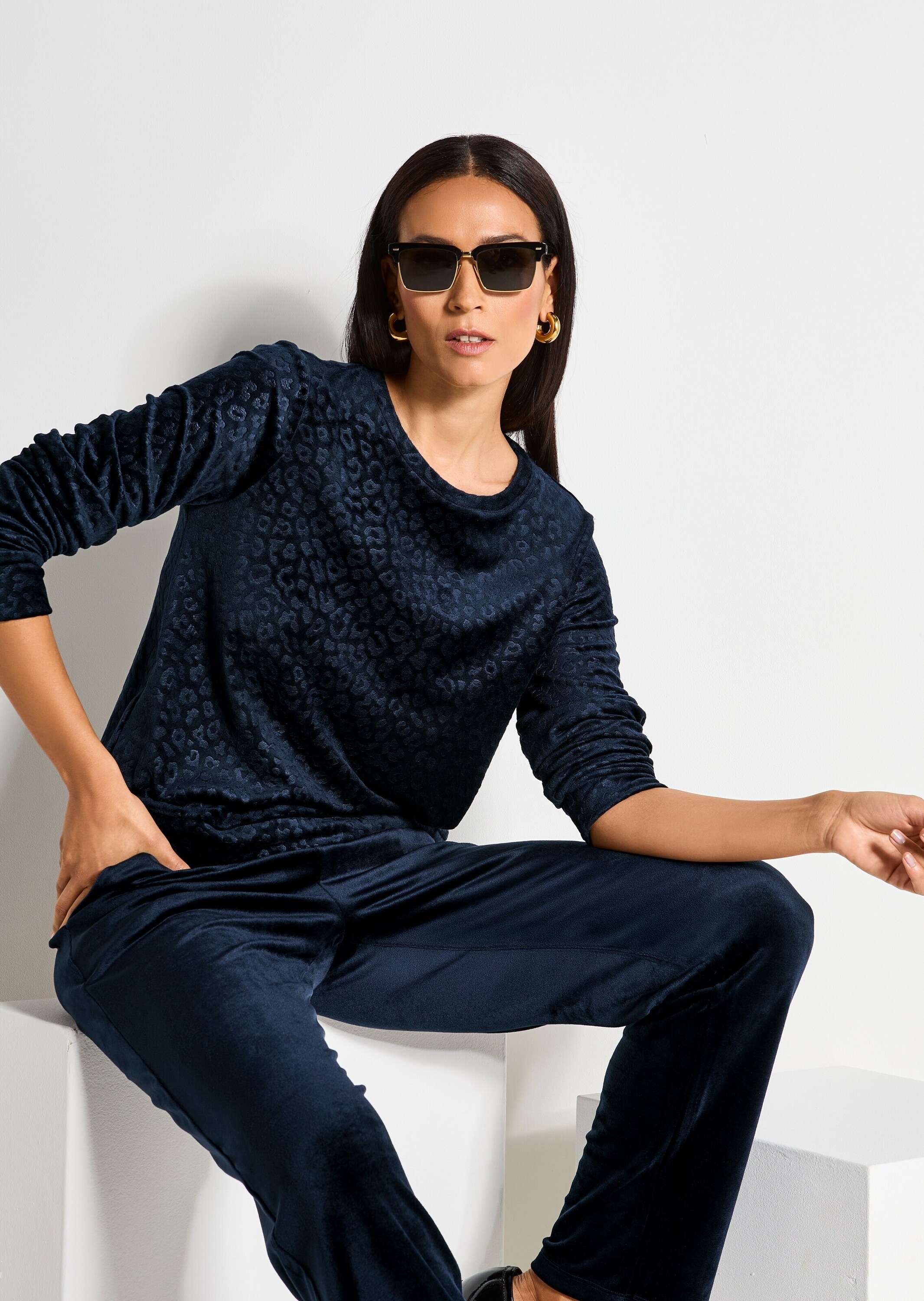 MADELEINE Langarmshirt »Sweatshirt Langarm Animal-Print Pullover«
