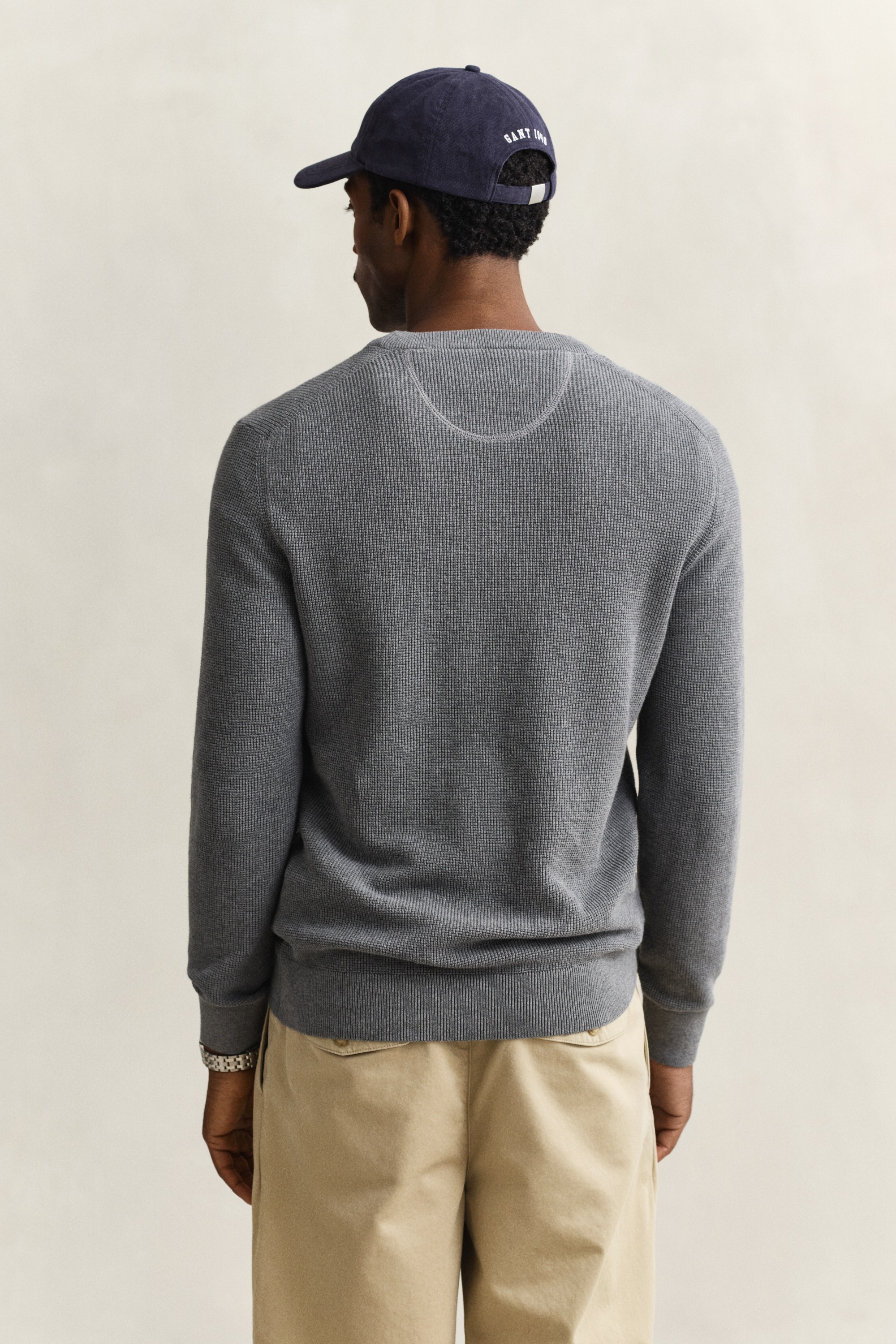 Gant Strickpullover "MICRO TEXTURED COTTON C-NECK" Regular fit mit Rundhals günstig online kaufen