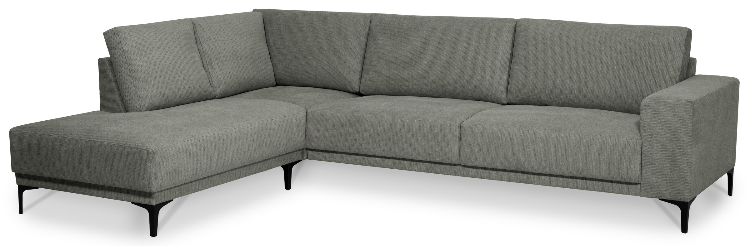 Places of Style Ecksofa »Xander, L-Form,«, Breite 289 cm, Webstoff, Soft-Touch Chenille, schwarze Metallfüßen