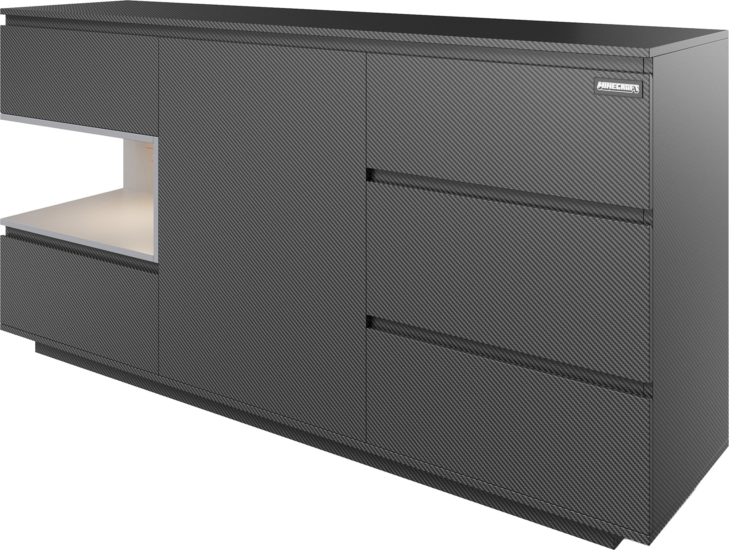 Phoenix Schwarz Kommode "Minecraft Sideboard" Inkl Beleuchtung von Baur