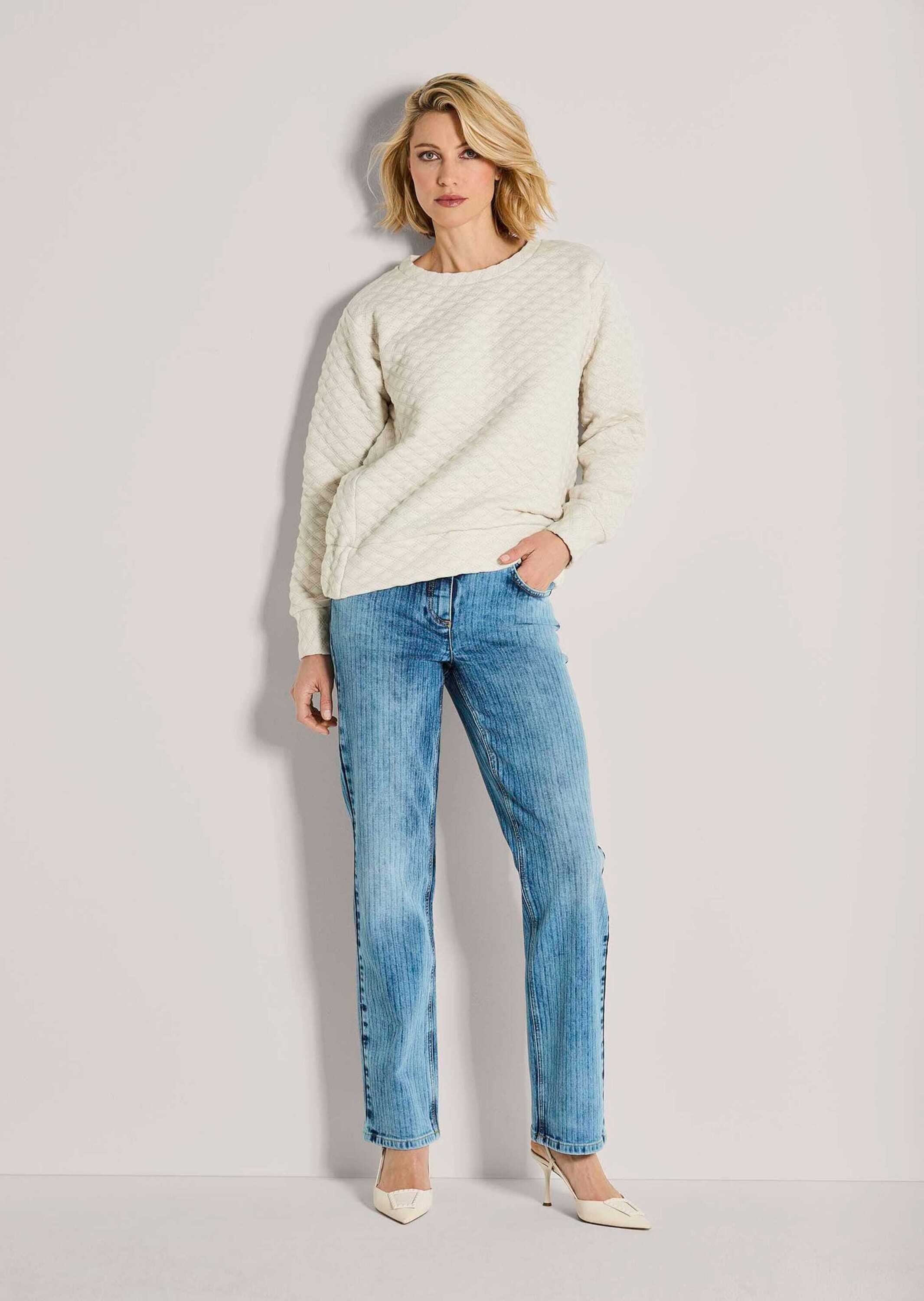 MADELEINE Langarmshirt "Struktursweater Struktursweater mit Rundhalsausschn günstig online kaufen