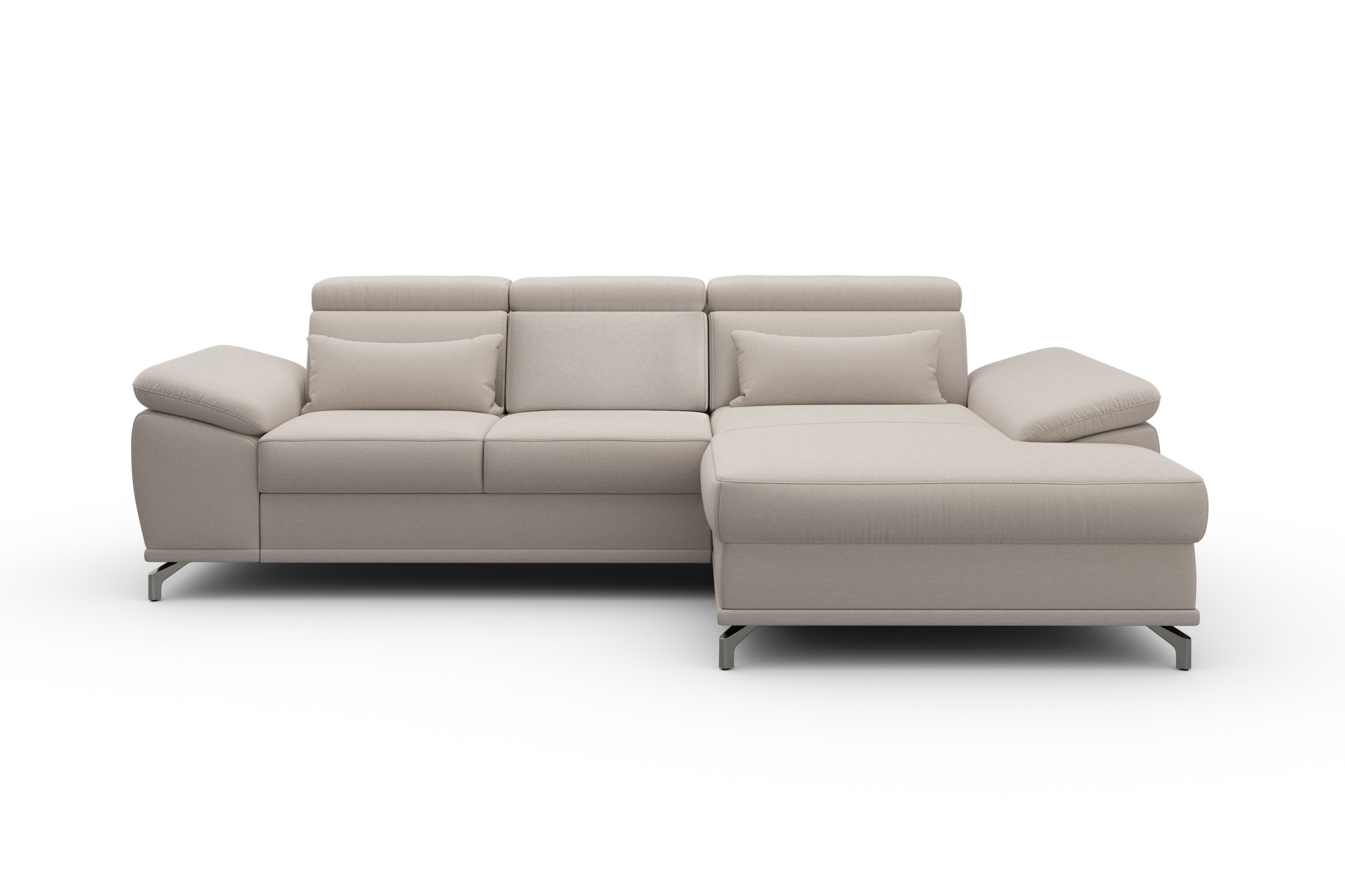 sit&more Ecksofa "Cabrio L-Form, B: 295 cm, mit Sitztiefen-, Arm- & Kopfteilverstellung" 2 Nierenkissen, Federkern, mit Schlaffunktion und Stauraum