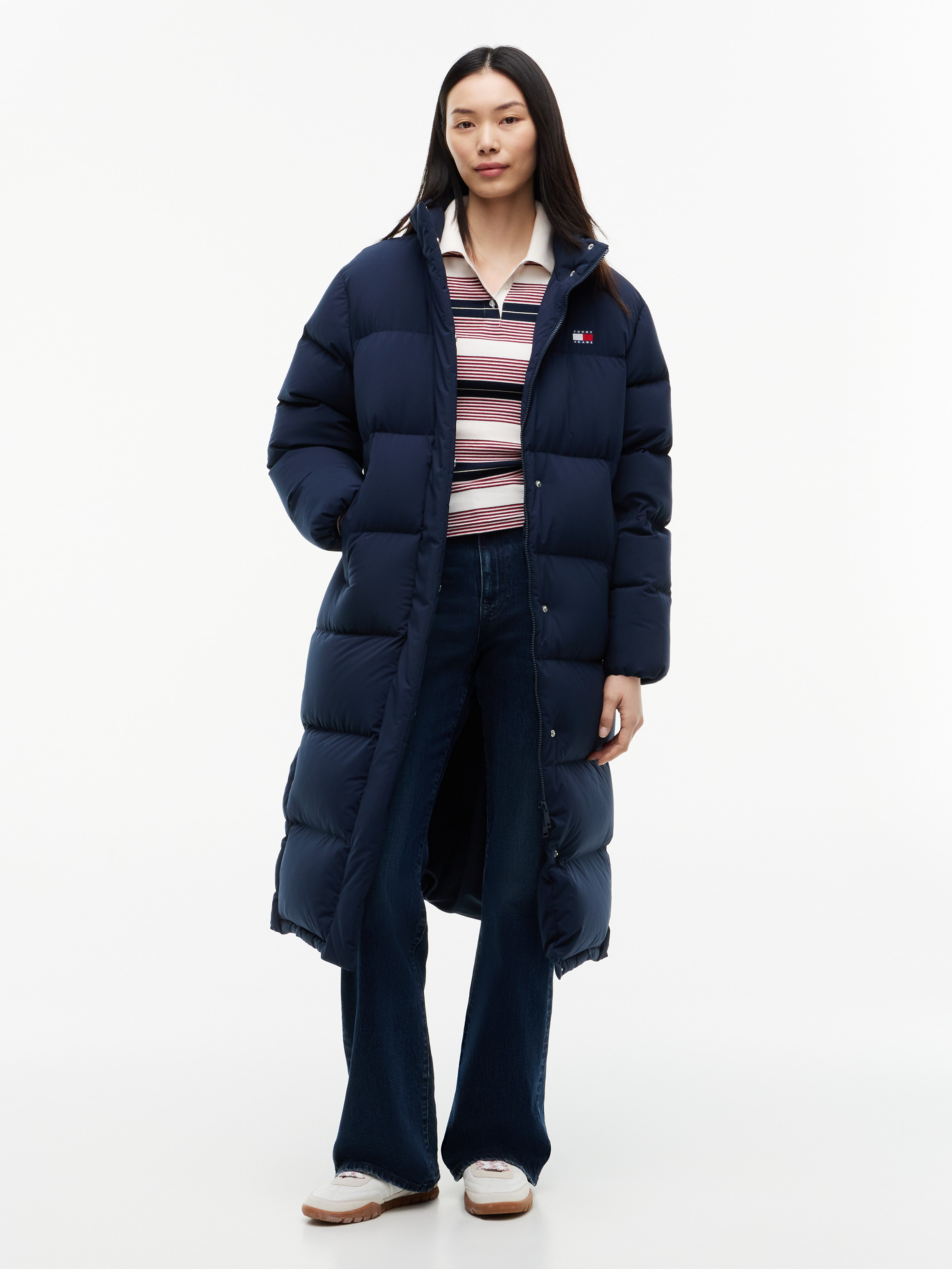 Tommy Jeans Steppmantel »TJW ALASKA LONG PUFFER EXT« mit seitlichen Schlitzen mit Druckknopfverschluss