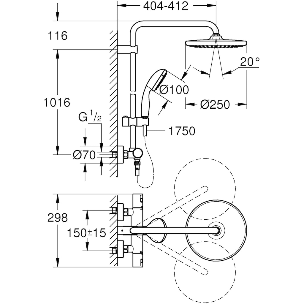 Grohe Duschsystem »Vitalio Start System 250«