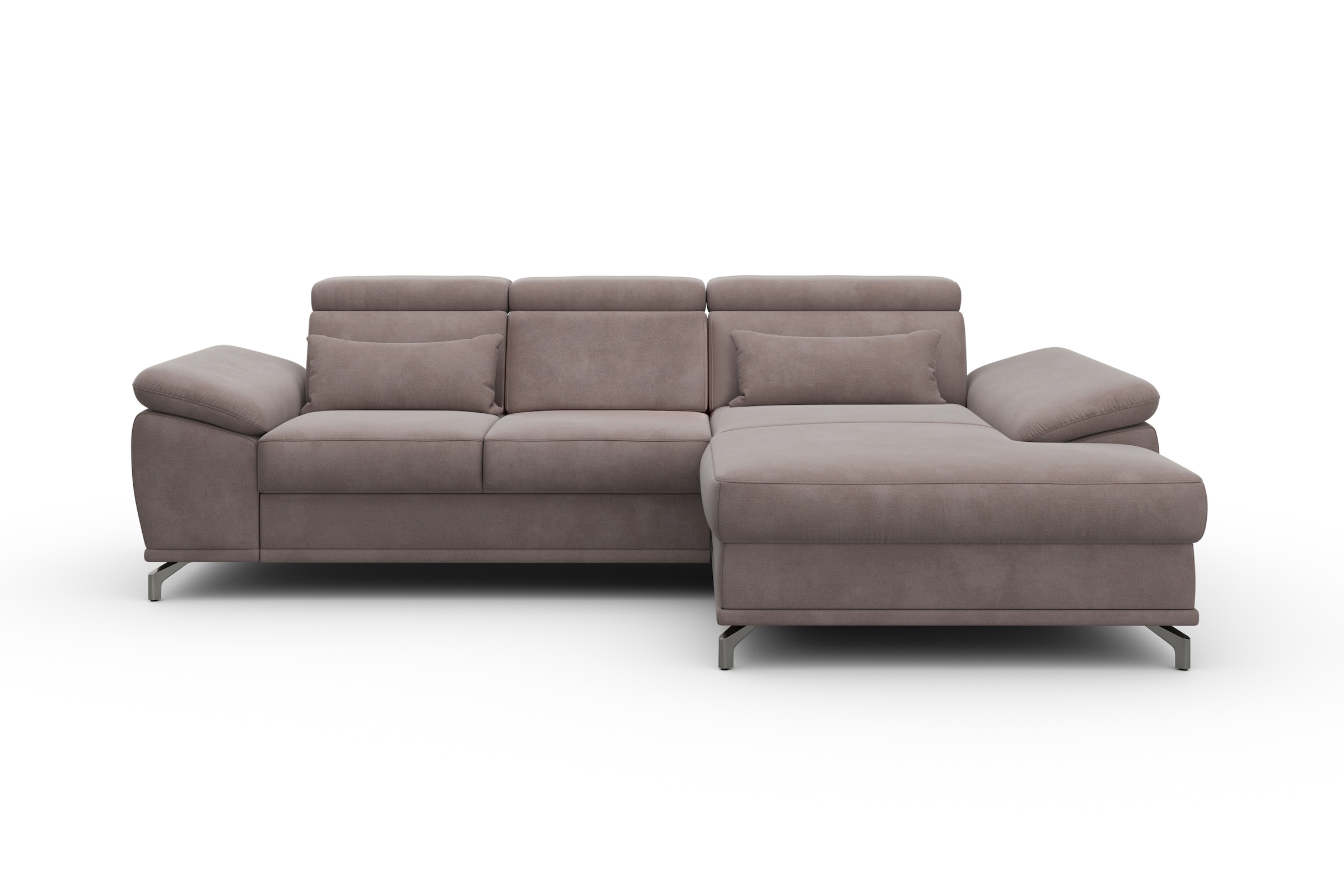 sit&more Ecksofa »Cabrio L-Form, mit Sitztiefenverstellung, Arm- und Kopfteilverstellung«, 2 Nierenkissen, Federkern, optional Bettfunktion und Stauraum