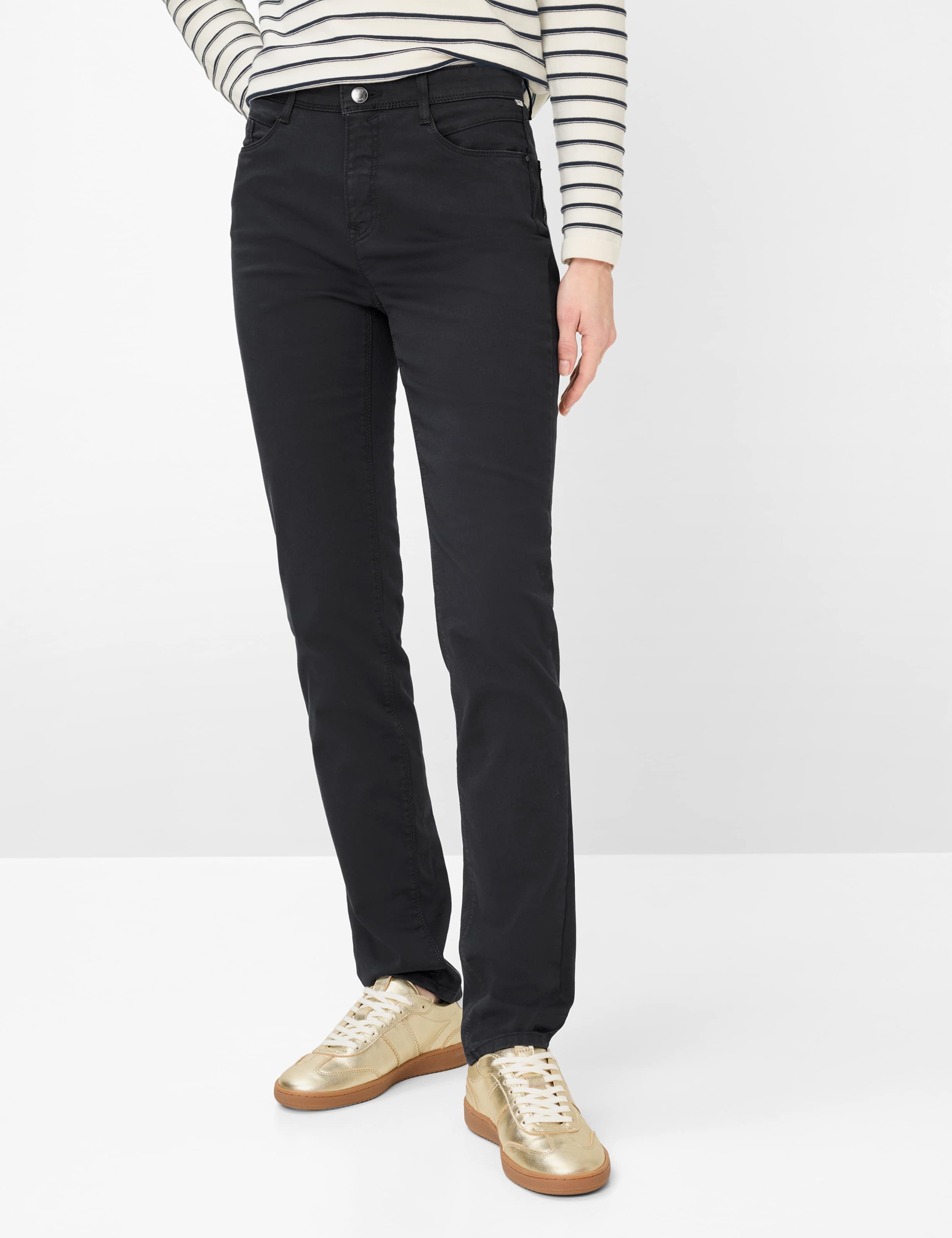 5-Pocket-Hose BRAX "Style CAROLA", Damen, Gr. 44, Normalgrößen, blau, Web, 78% Baumwolle, 18% Lyocell, 4% Elasthan, Hosen 5-Pocket-Hose