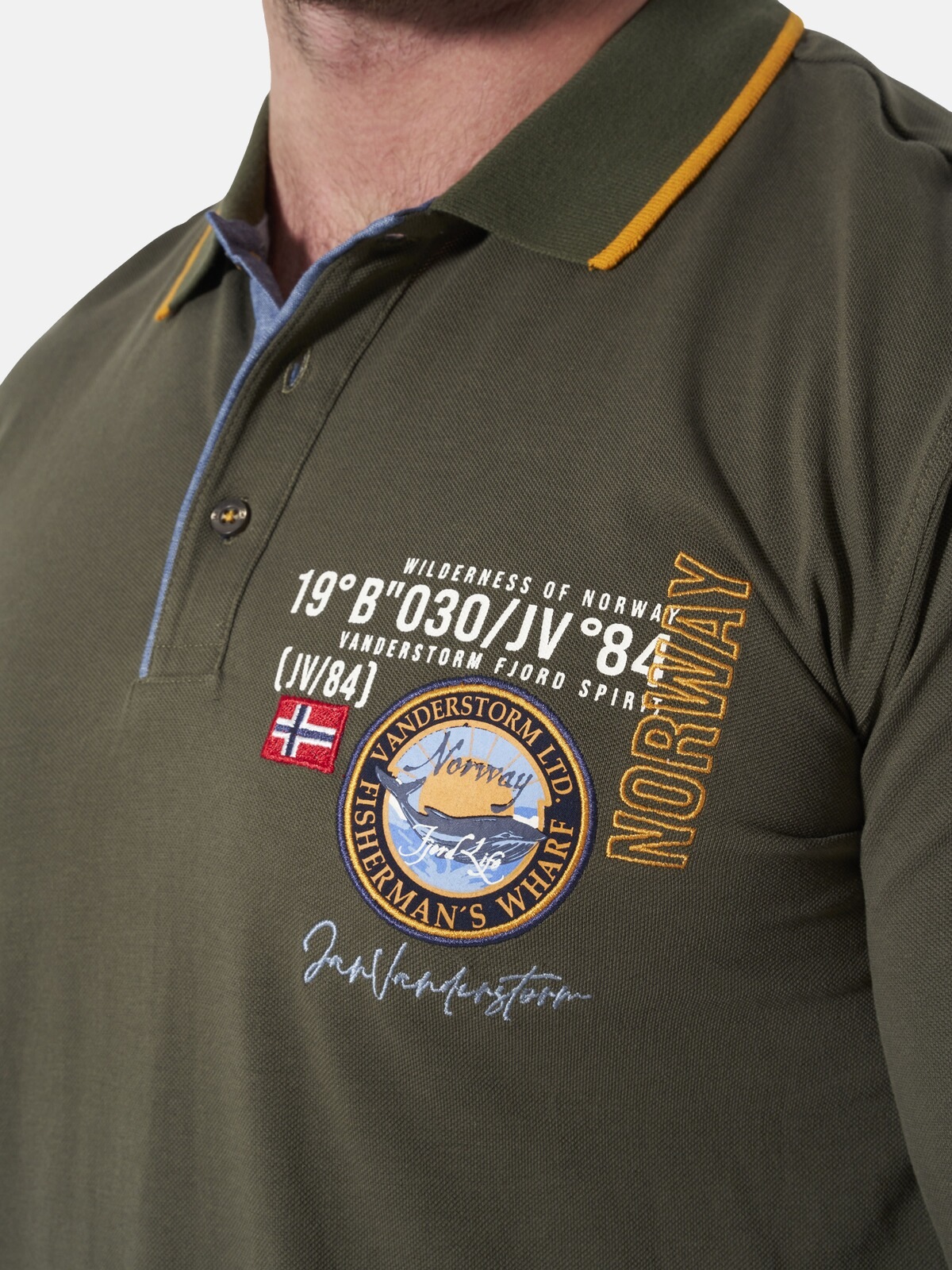 Jan Vanderstorm Langarm-Poloshirt »Langarm-Poloshirt LOKI«