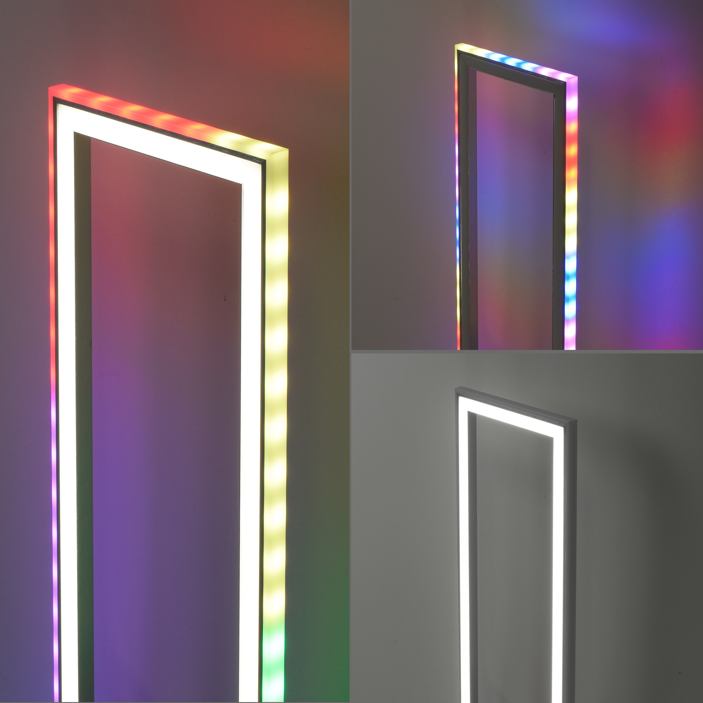 my home LED Stehlampe BAUR flammig-flammig, 2 Rainbow-RGB, Sidelight: »Luan«, inkl. Downlight: 2700-5000K, Infrarot-Fernbed. 
