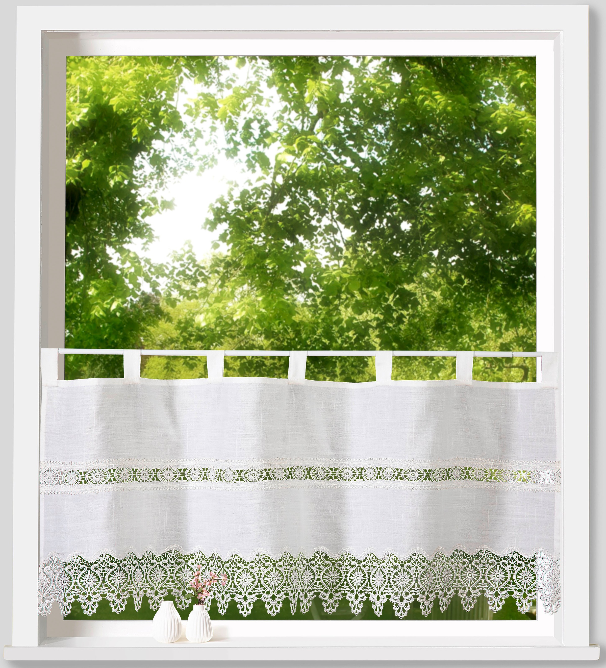 Weckbrodt Scheibengardine "Tamino" Schlaufen 1 Stk. tlg. Bistro, Gardine, b günstig online kaufen