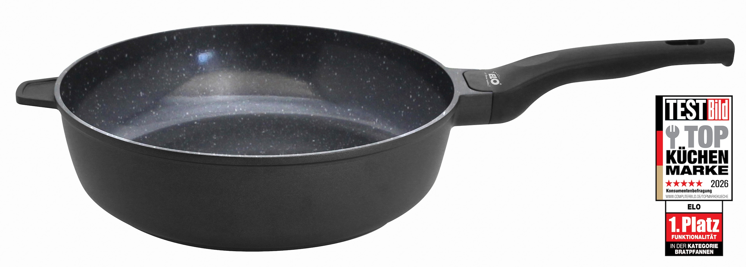 Elo "Siloncast Pfanne mit Gegengriff" Aluminiumguss 1 Stk. tlg. antihaftbeschichtet, hitzeisolierender Stiel, Gegengriff
