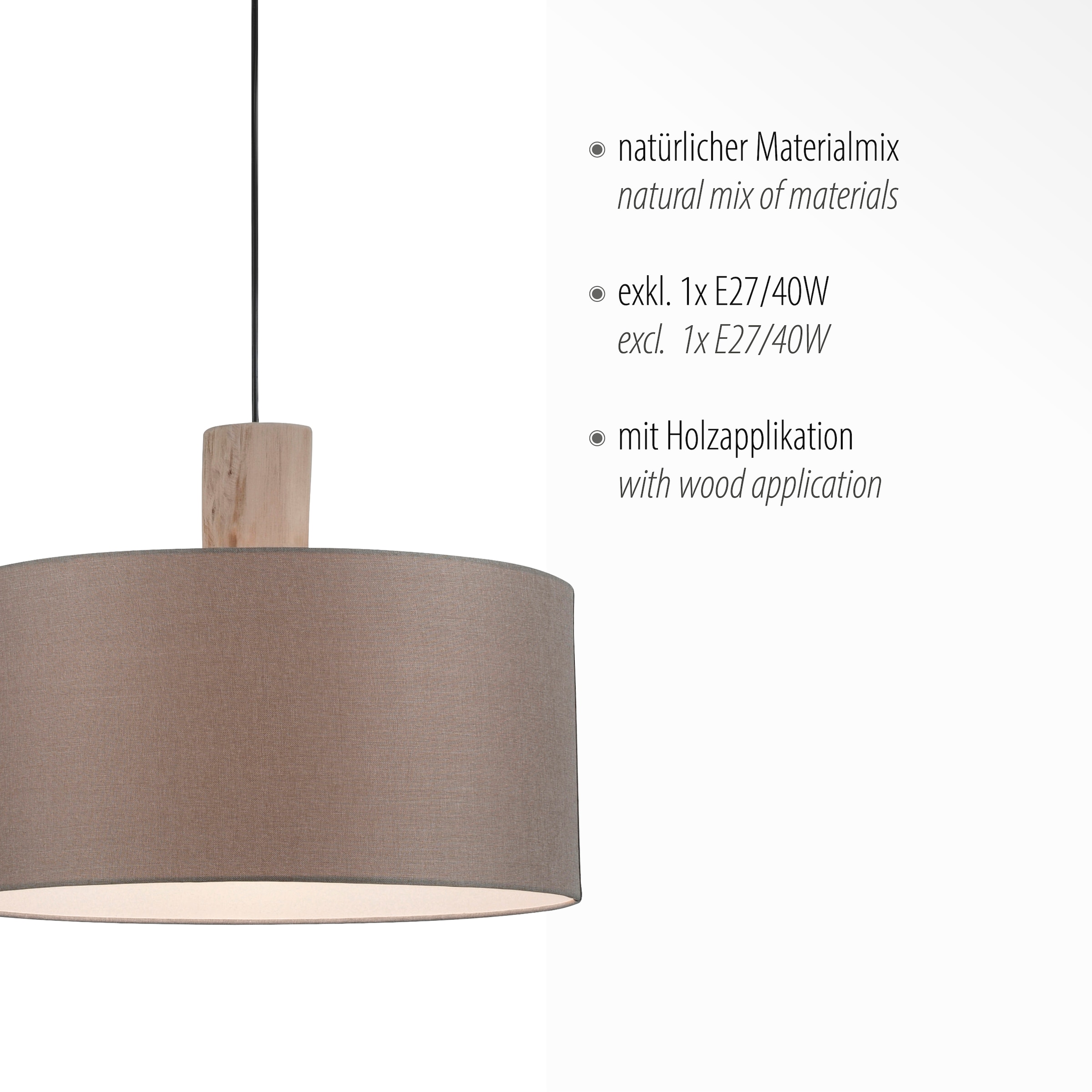 ExklusiveE27 1 LIGHT Pendelleuchte | JUST flammig-flammig, BAUR »LINEN«,