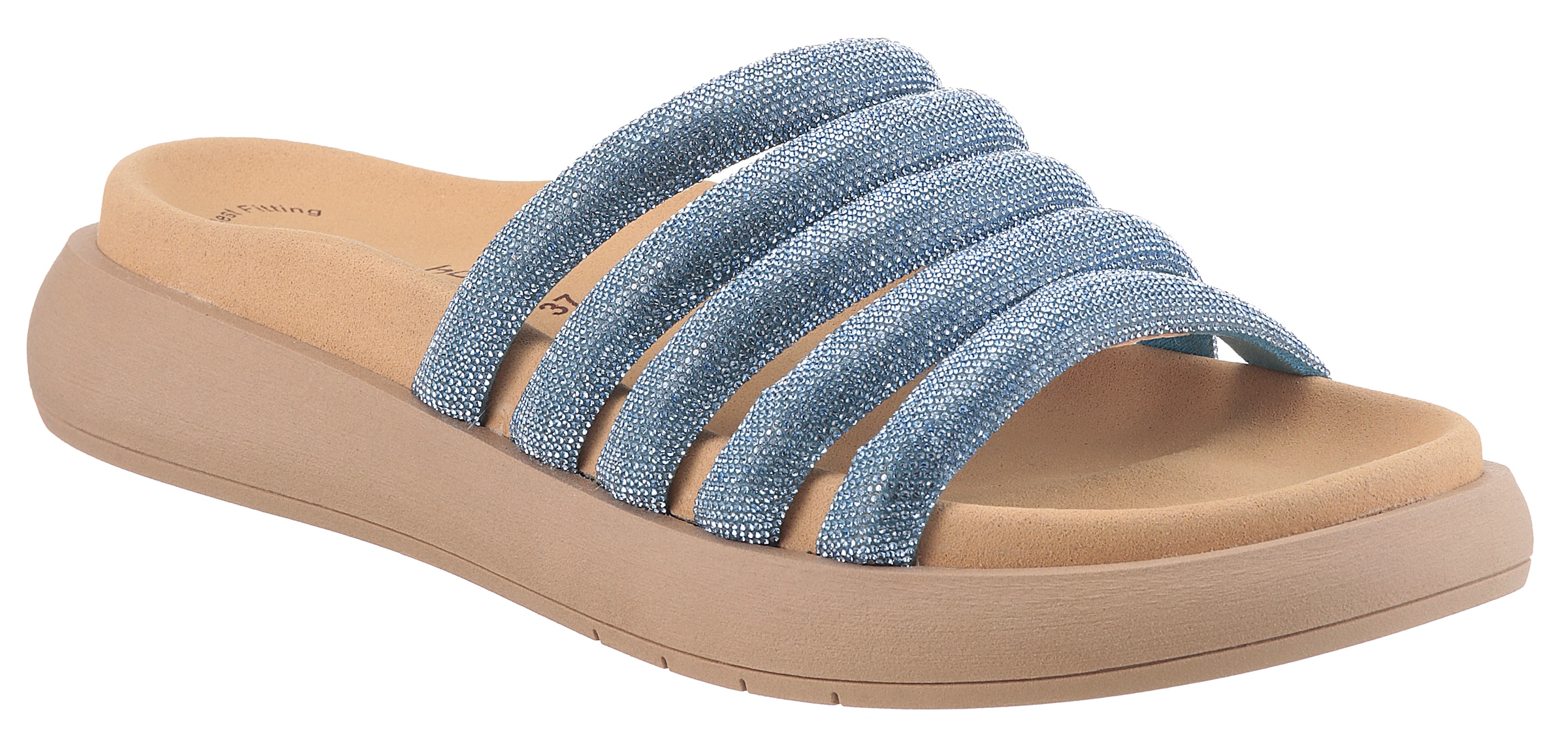 Gabor Pantolette, Plateau, Sommerschuh, Schlappen in funkelnder Optik günstig online kaufen