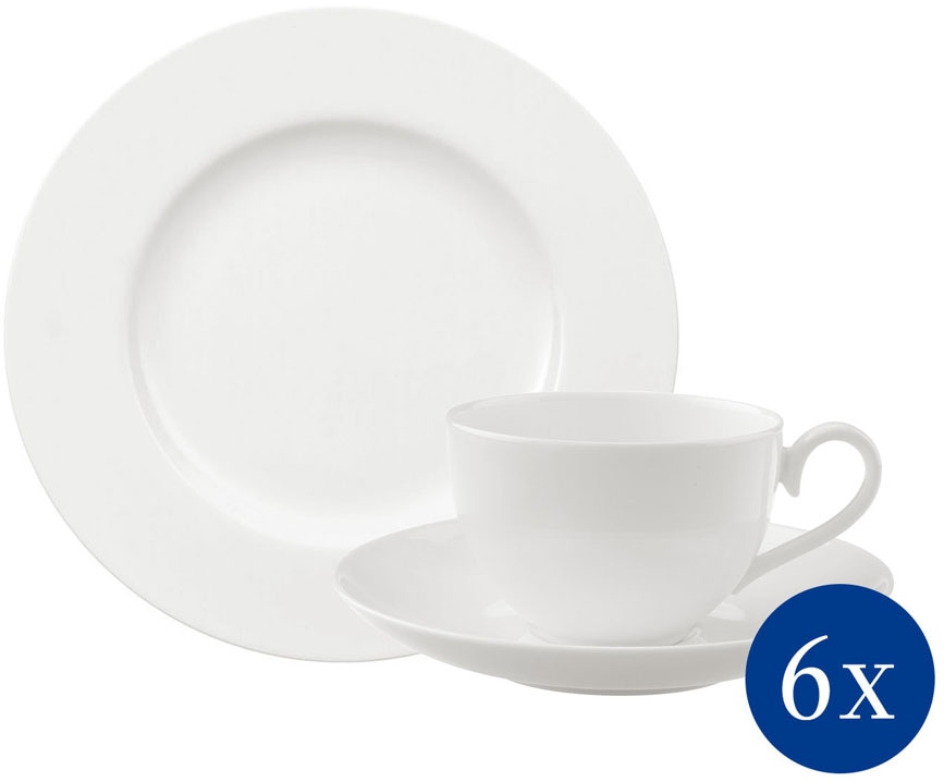 Villeroy & Boch Kaffeeservice »Geschirr-Set, Service Royal«, (Set, 18 tlg.), edel und elegant, 18 Teile, für 6 Personen