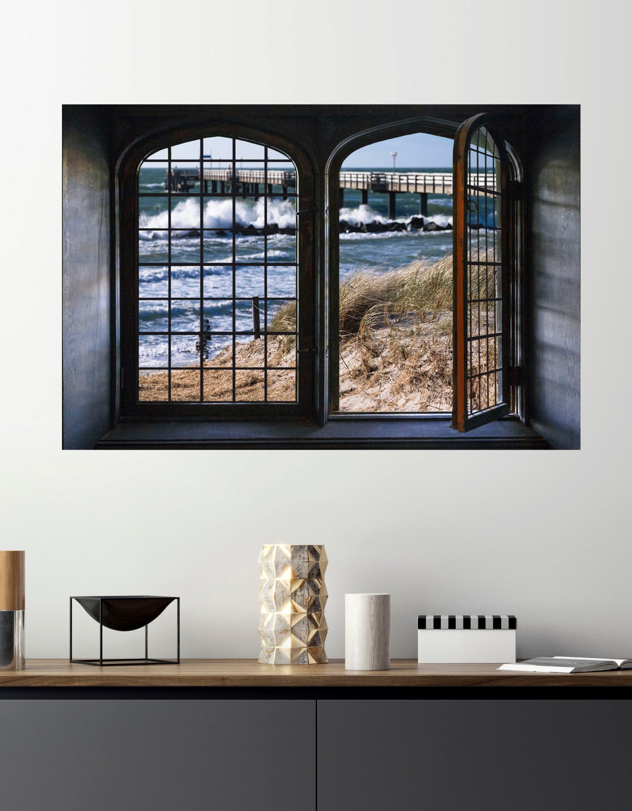 queence Wandsticker »Nordsee«, Wandsticker, Wandbild, selbstklebend, 3D, Fenster