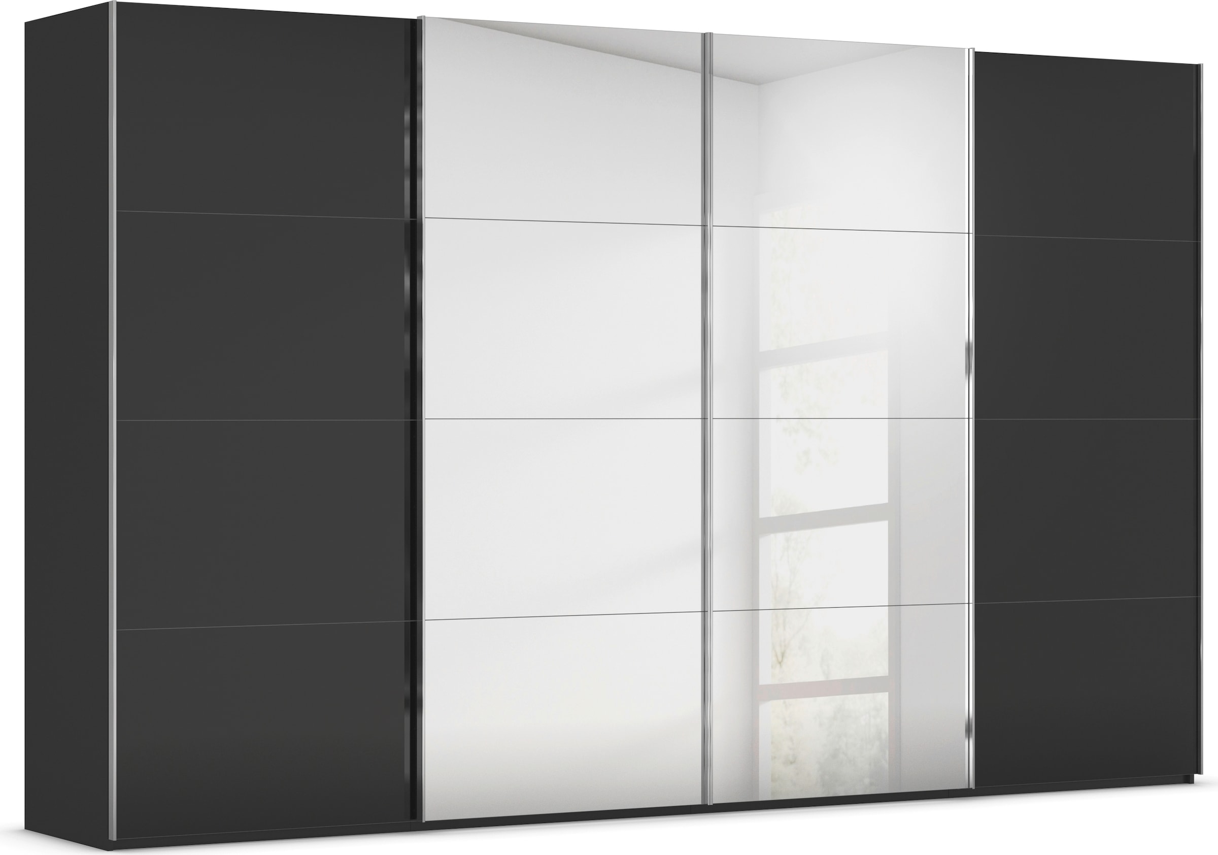 rauch "Kleiderschrank Schrank Garderobe Schlafzimmerschrank SCALE-FYRA" edle viergeteilte Türen Spiegel/Glas-Mix viele Farben MADE IN GERMANY