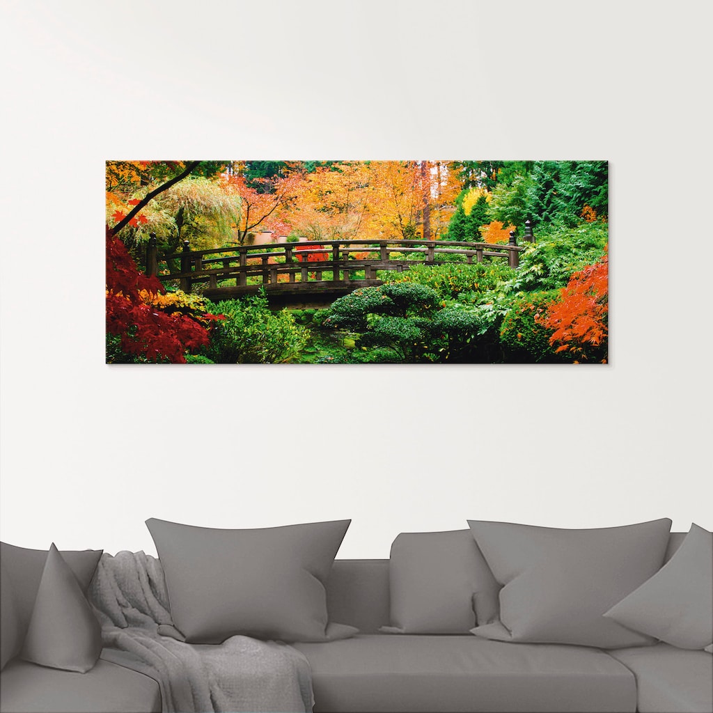 Artland Glasbild »Eine Brücke im japanischen Garten«, Brücken, (1 St.)