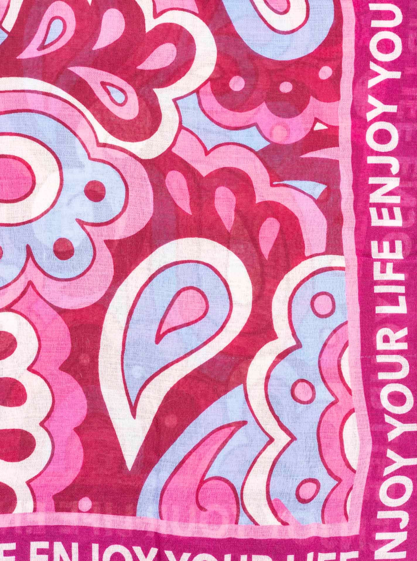 Zwillingsherz Schal »"Flower Paisley"« farbenfroh, transparent, mit Schriftzug