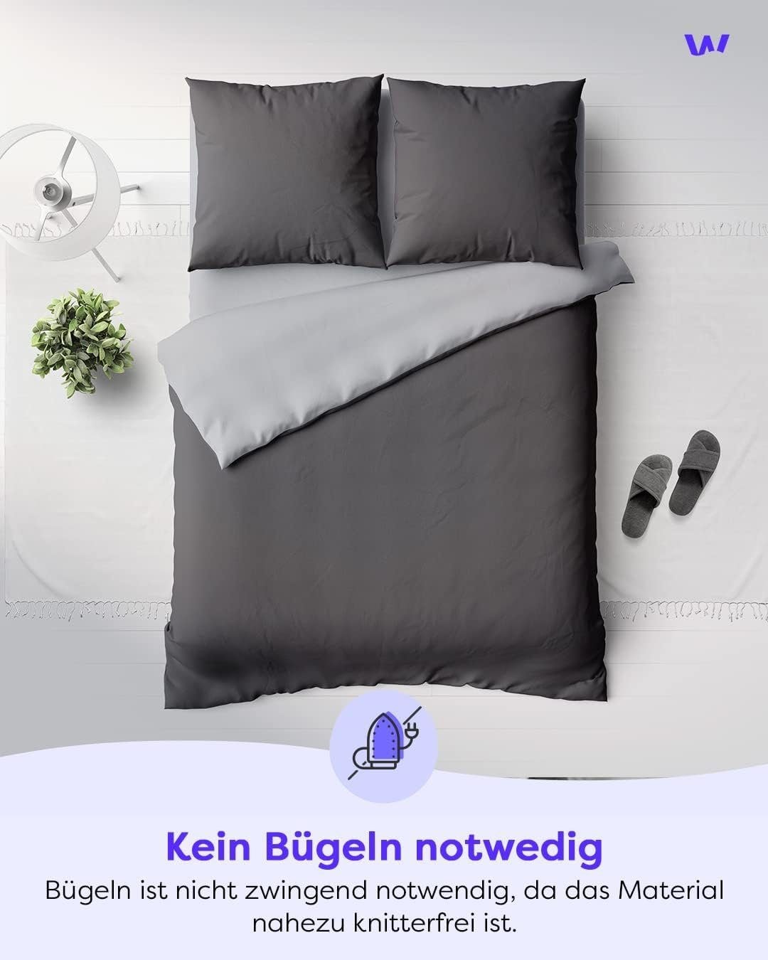 Wolkenfeld Bettwäsche »Allergiker Bettwäsche, unfassbar weich«, 135x200 cm, 155x220 & Übergrößen I inkl. Kissenbezüge 80x80 I 2-farbig