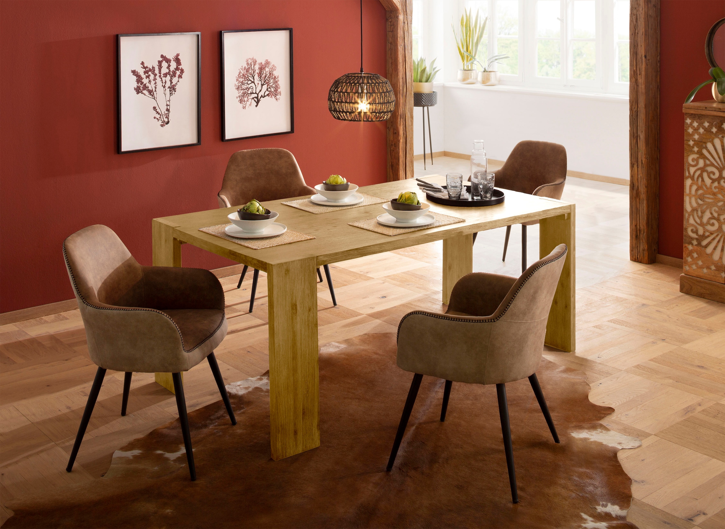 Home affaire Esstisch "Marbella" aus massivem Akazienholz günstig online kaufen