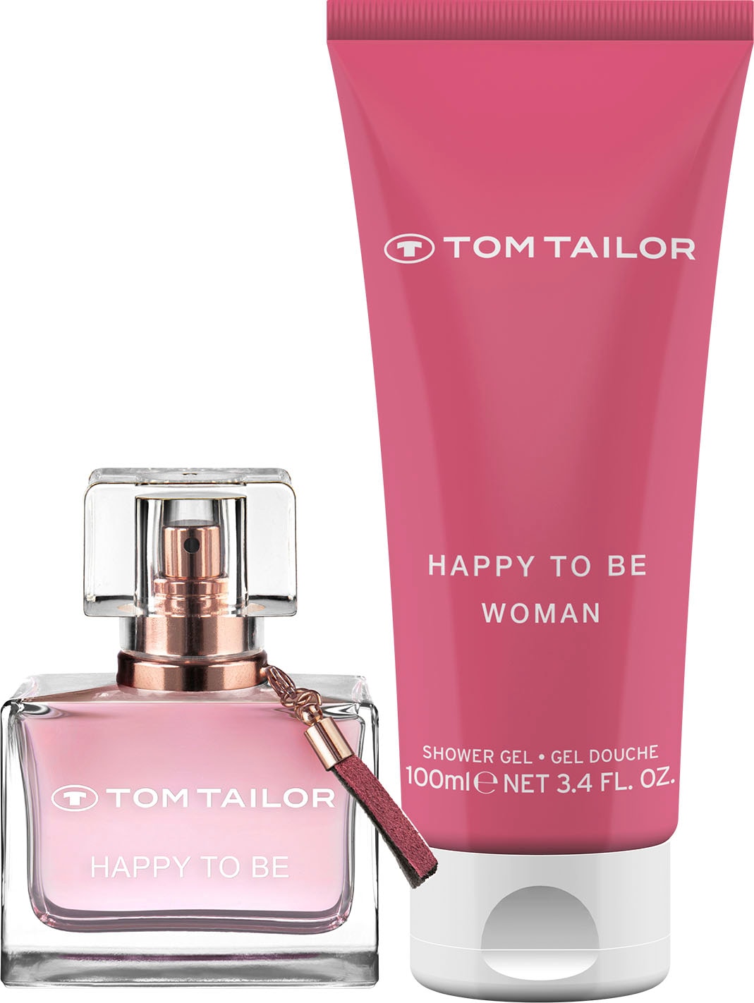 TOM TAILOR Eau de Parfum »Happy to be«, (2 tlg.), EdT, Parfum, Showergel,  Geschenkset for her