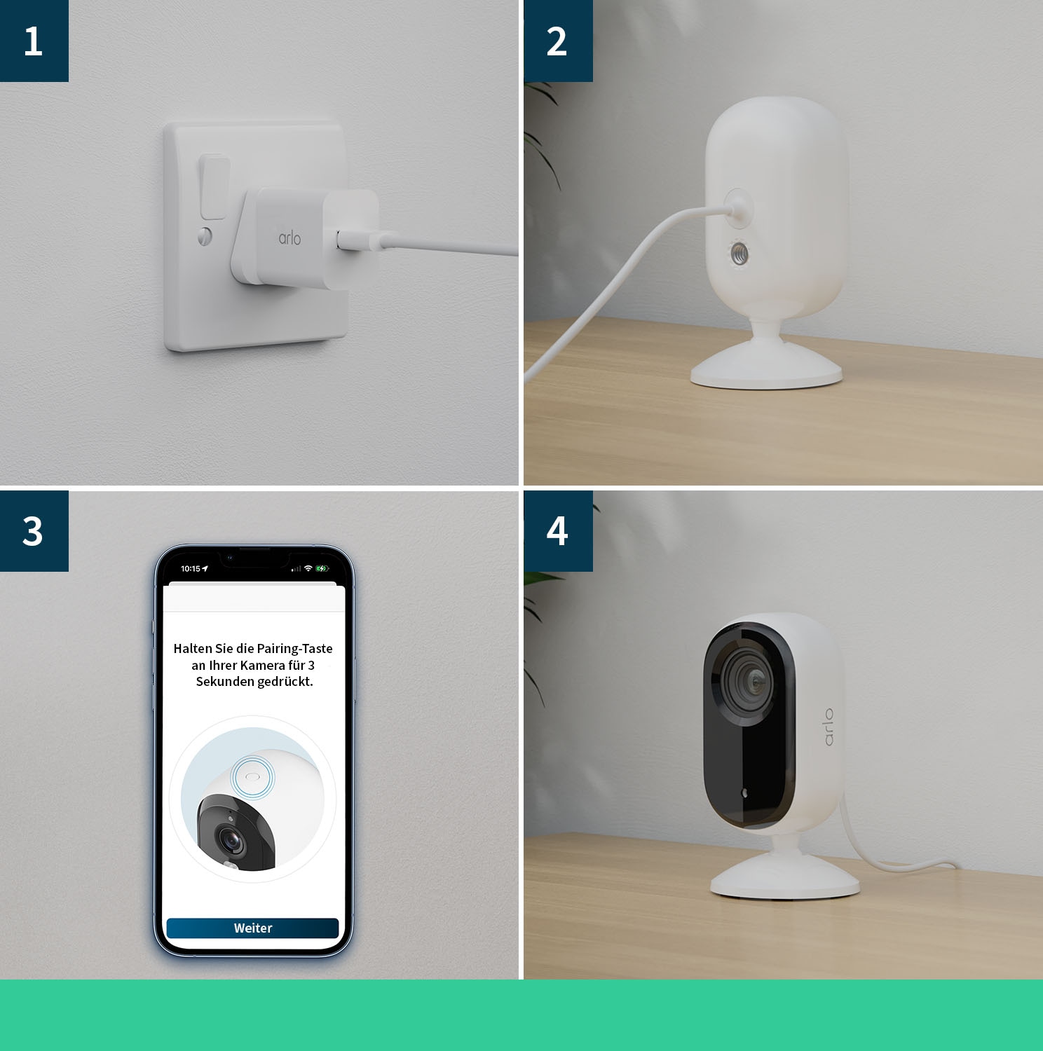 ARLO Smart Home Kamera »ESSENTIAL 2 2K Indoor Camera 2er-Pack«, Innenbereich, (2 tlg.)