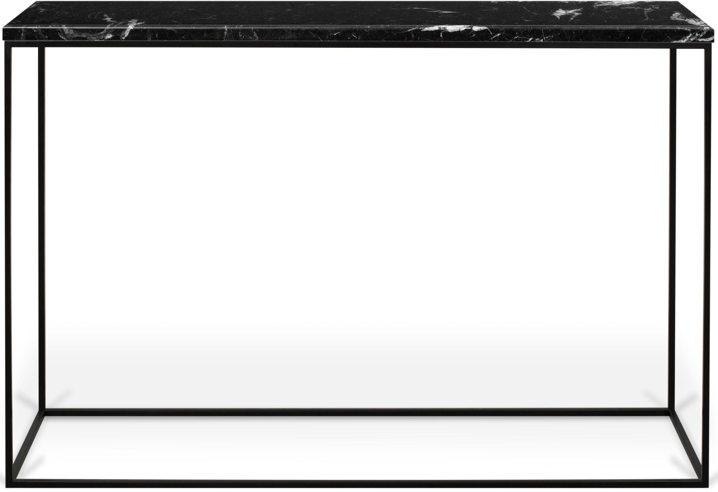 TemaHome Konsolentisch "Gleam", mit schöner Marmor Tischplatte und edlem schwarzen Metallgestell