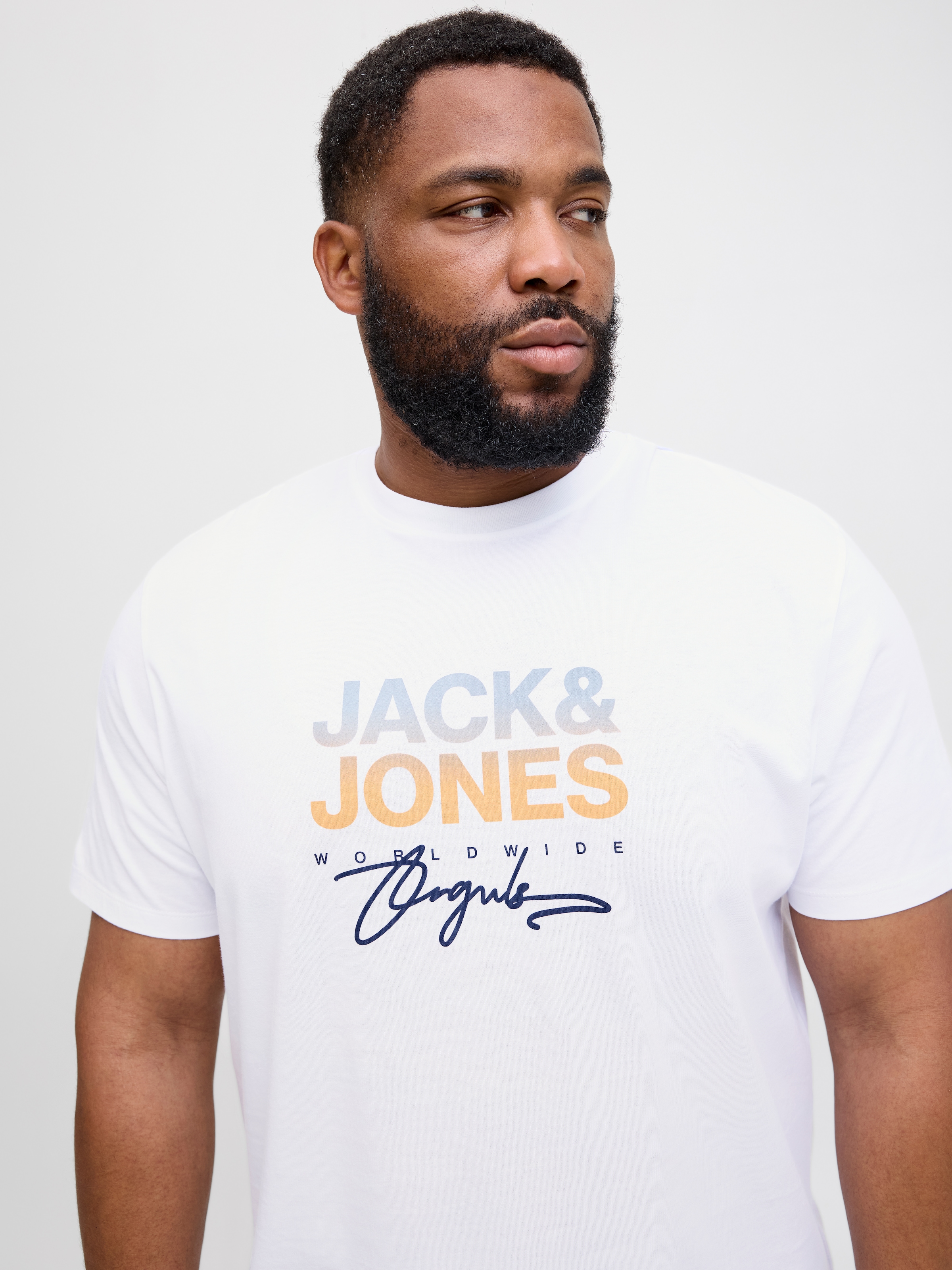Jack & Jones PlusSize Print-Shirt »JORCANGGU TEE SS CREW NECK FST PLS«, mit Logo Print