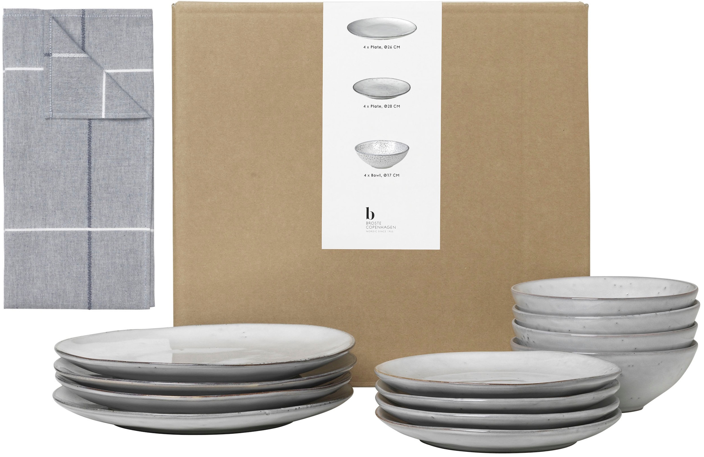 Broste Copenhagen Geschirr-Set "Nordic Sand, inklusive Geschirrtuch Set" Be günstig online kaufen
