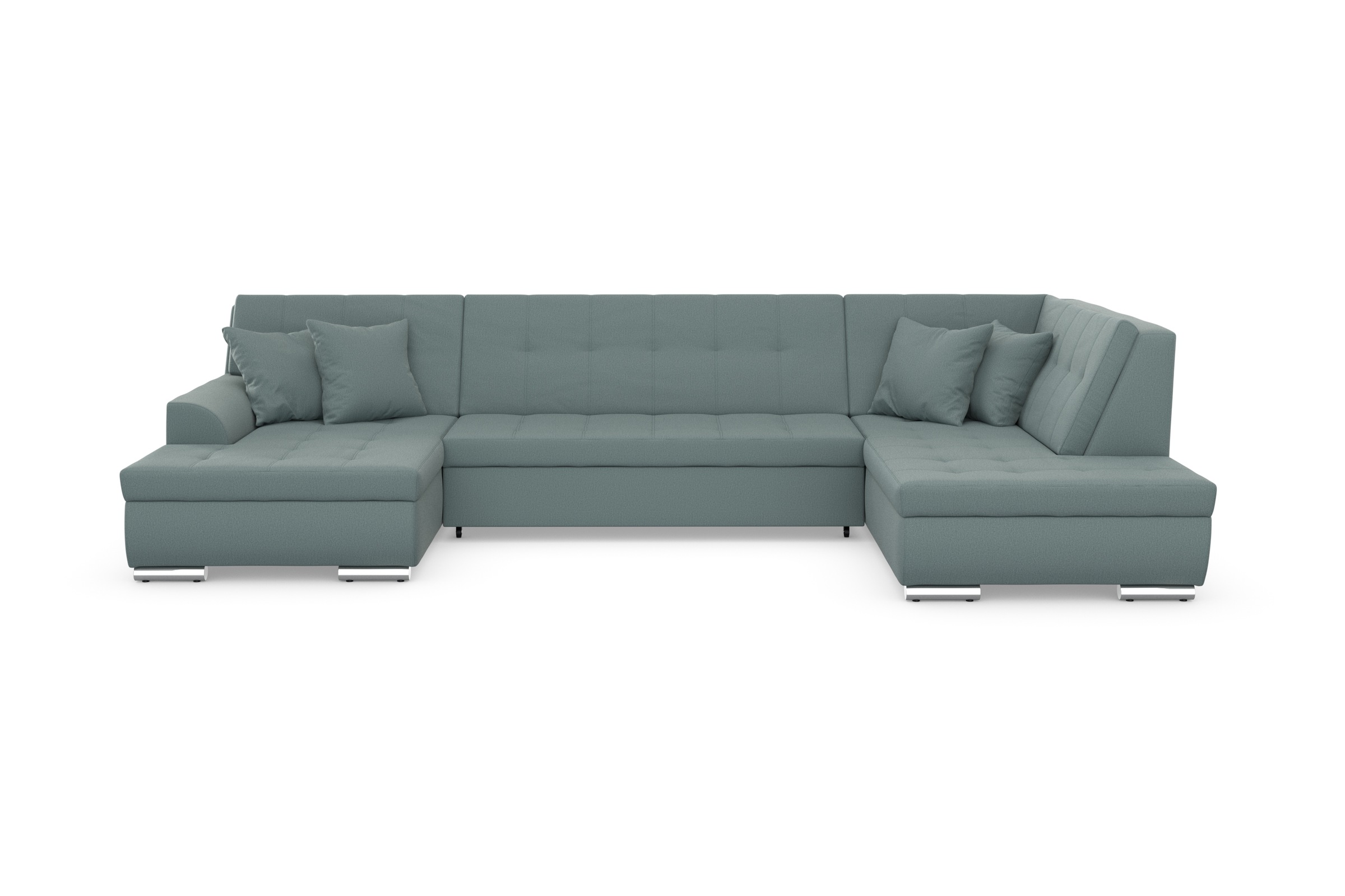 DOMO collection Wohnlandschaft "TREVISO inkl. Zierkissen, moderne Steppung, XXL: 364x201x83 cm" wahlweise mit Bettfunktion, in vielen Bezugsarten auch in Cord U-Form