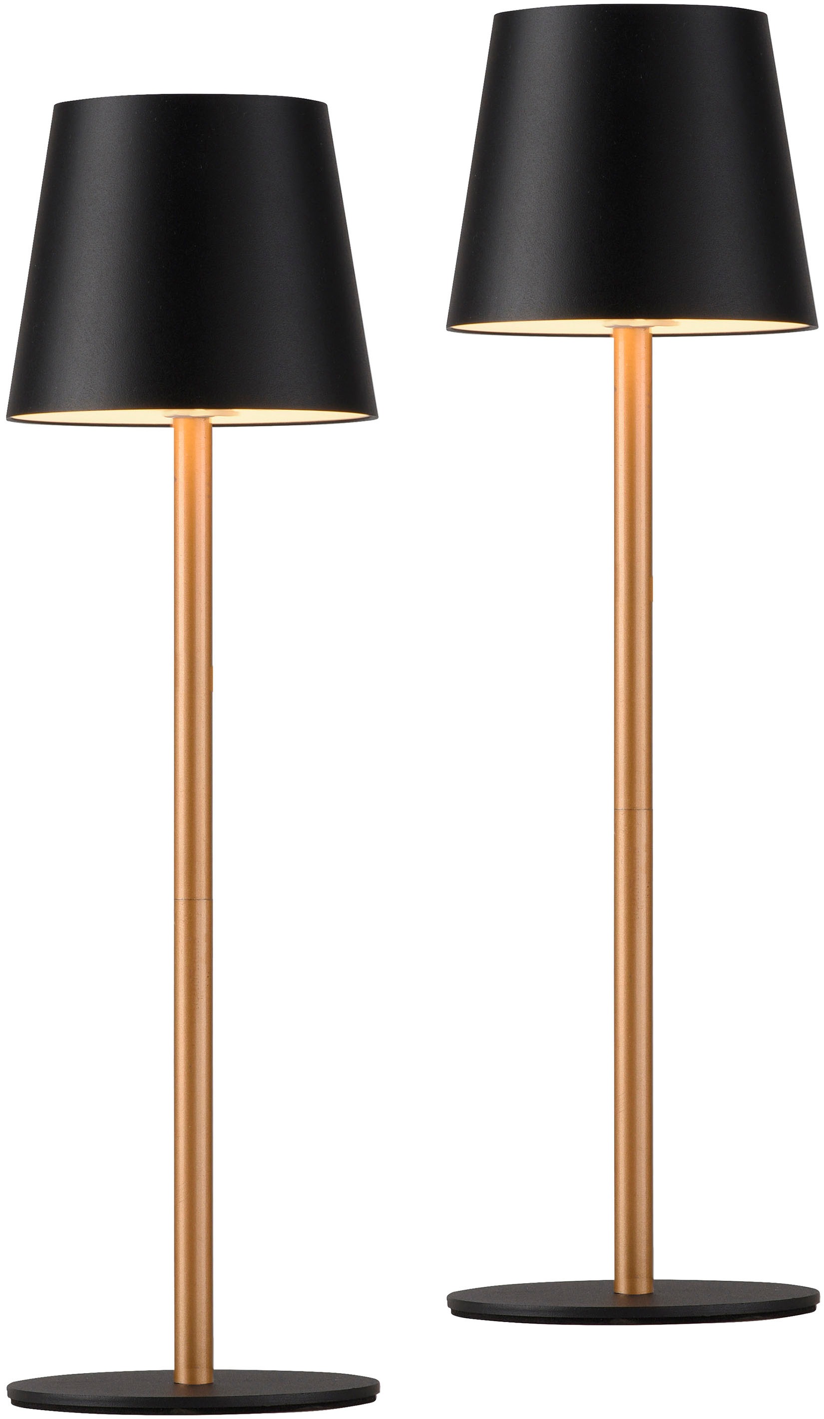 JUST LIGHT LED Tischleuchte »EURIA, 2er Set« LED-Board 2 Stk. Warmweiß LED Akku Tischlampe