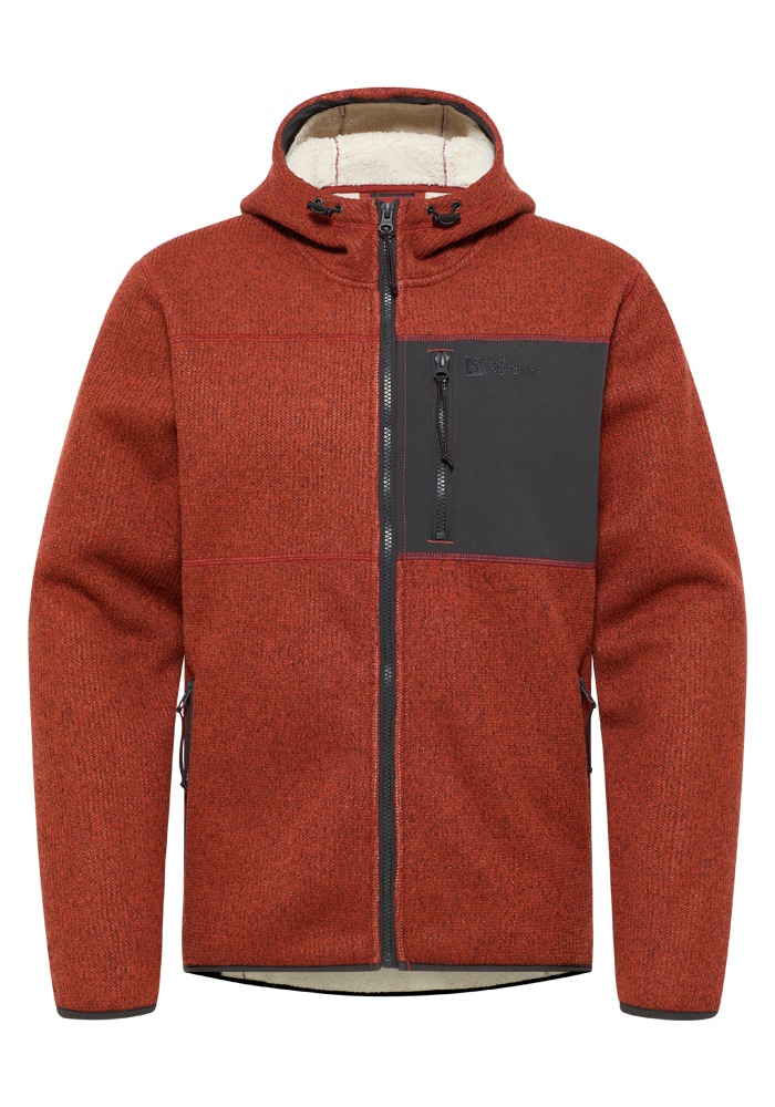 Jack Wolfskin Fleecejacke »KAMINFEUER HOODED JKT M«, mit Kapuze