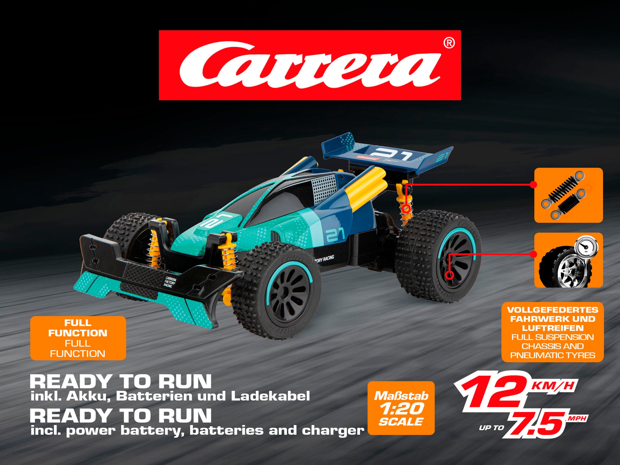 Carrera® RC-Auto »Carrera® RC, Factory Racing #21, 2,4 GHz«
