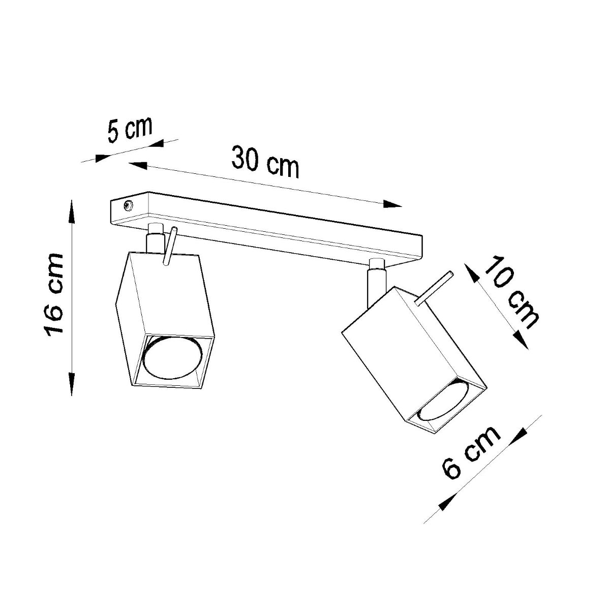SOLLUX lighting Deckenleuchte »MERIDA«, 2 flammig, Leuchtmittel GU10 | ohne Leuchtmittel, beweglicher Lampenschirm