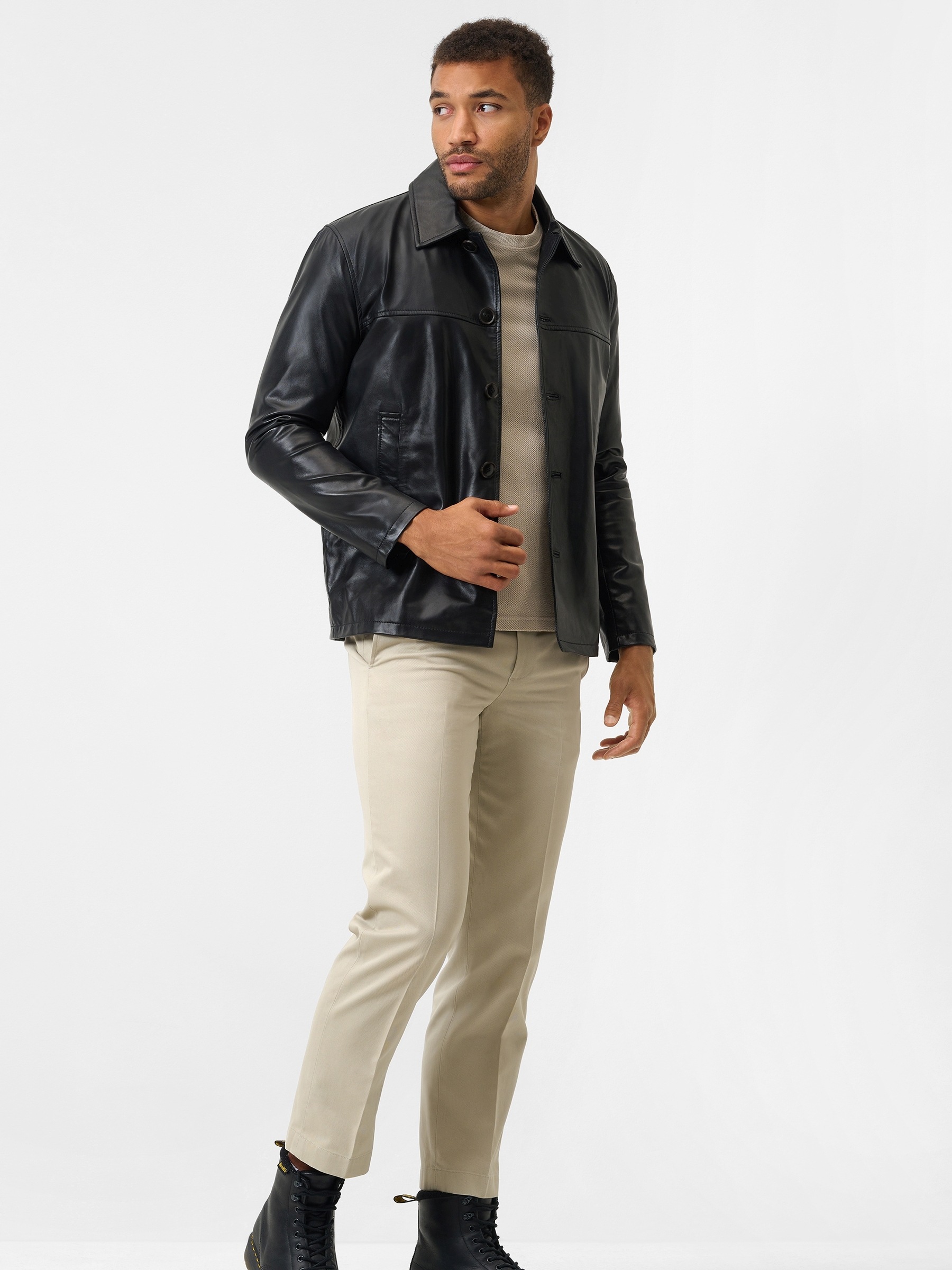 RICANO Lederjacke »Lederjacke Massimo« ohne Kapuze Handgefertigt aus echtem Leder